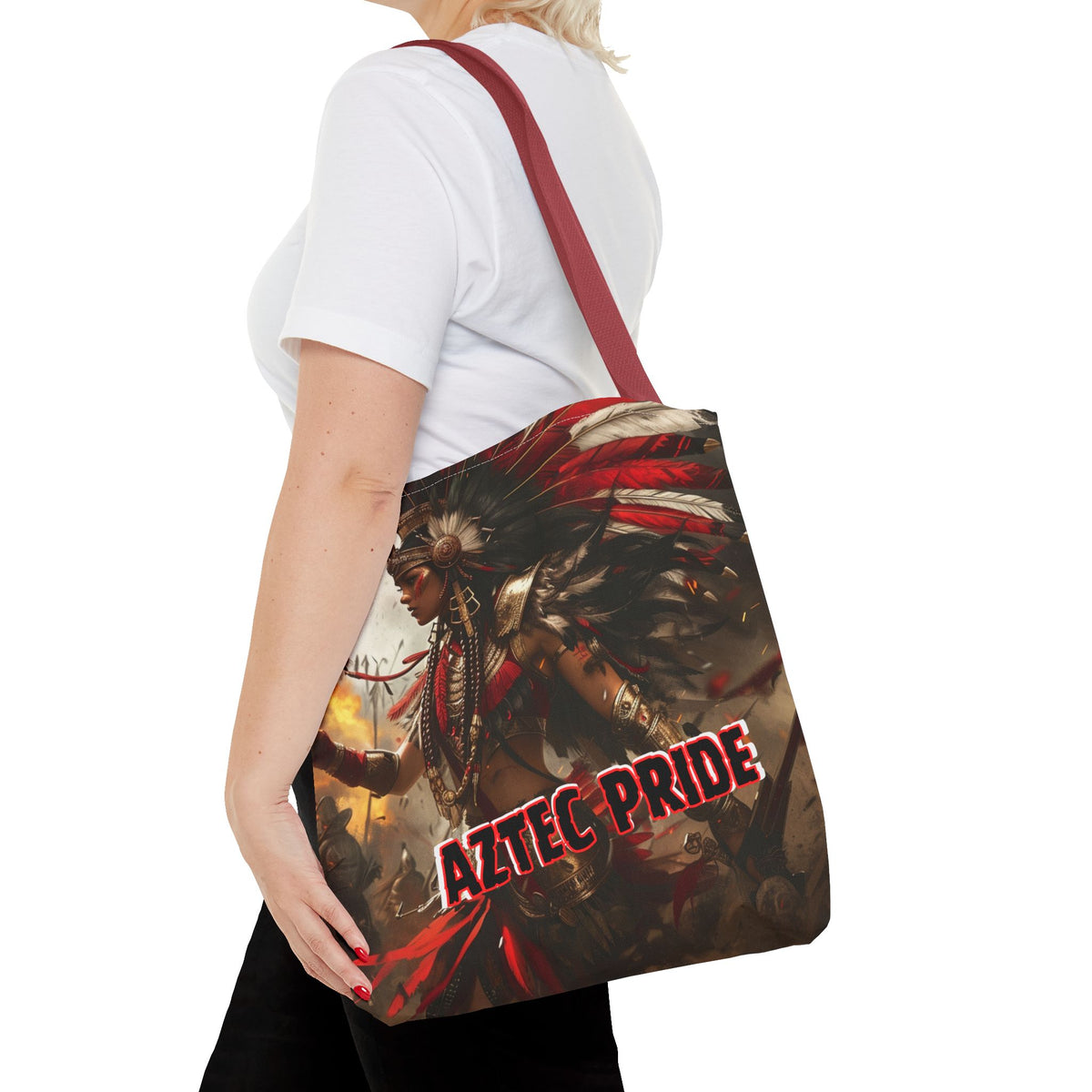 Aztec Warrior Queen Tote Bag – Aztec-Inspired Reusable Shopping Bag | GringoArte