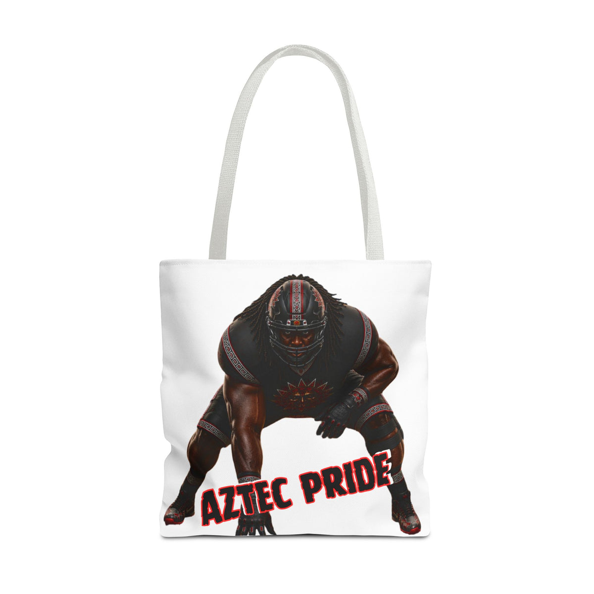 Aztec Football O-Line Warrior Tote Bag | Aztec-Inspired AI Art • Made & Shipped in the USA • 🚚 FREE USA Shipping • FREE Personalization