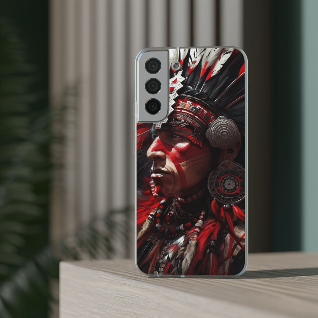 Aztec Loyal Warrior – Flexi Phone Case (iPhone & Samsung • Clear TPU • Made in USA • Personalized Option)