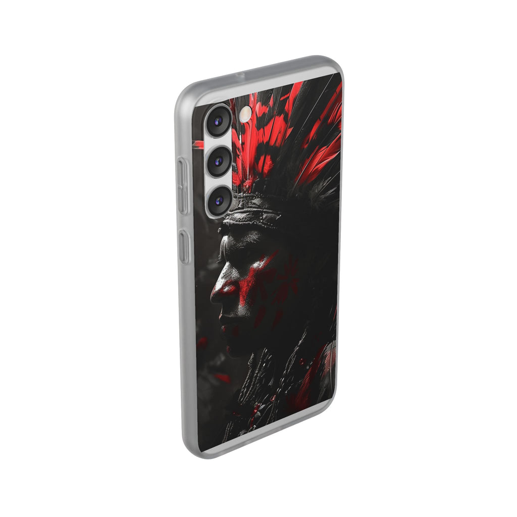 Aztec Jaguar Warrior – Flexi Phone Case (iPhone & Samsung • Clear TPU • Made in USA • Personalized Option)