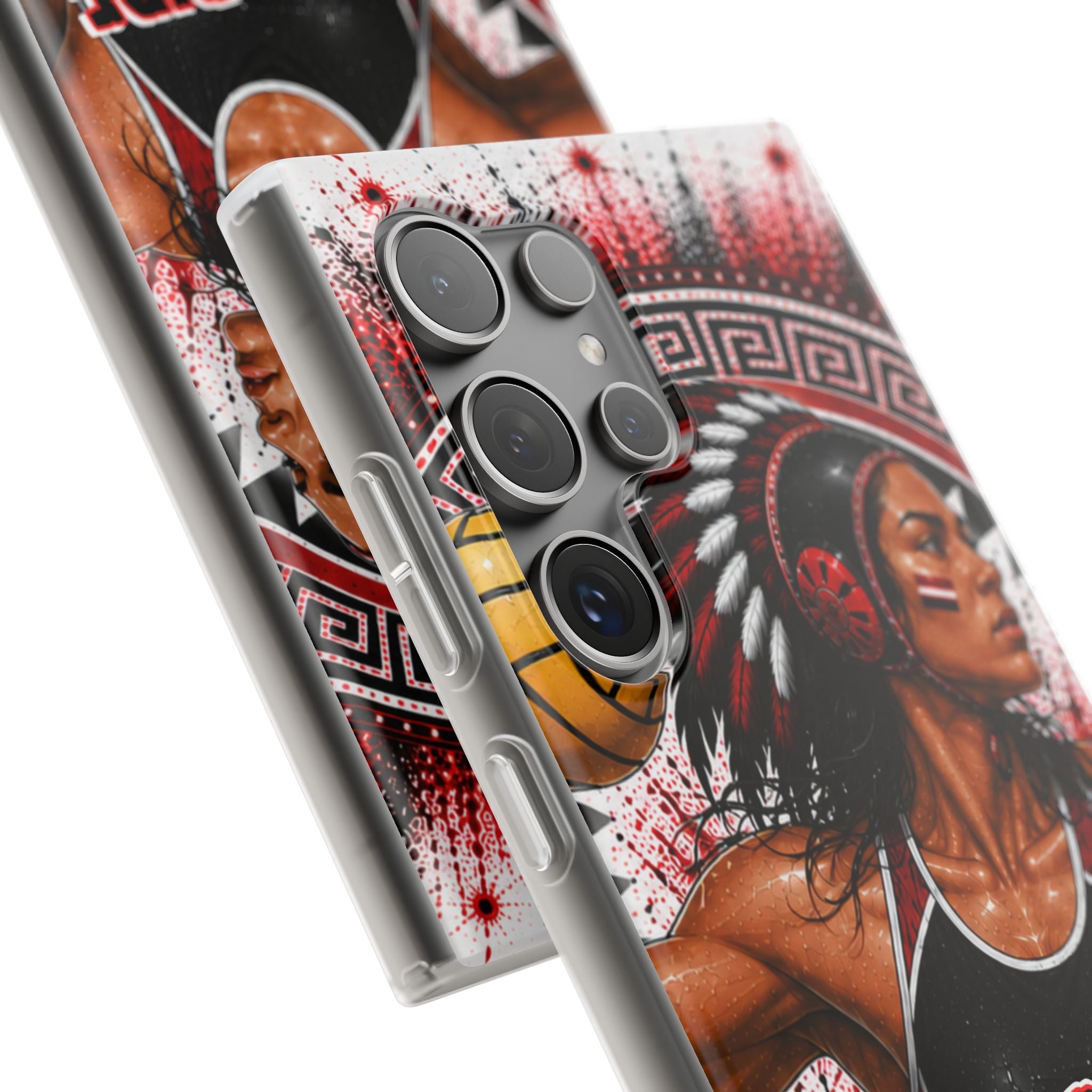 Aztec Water Polo Warrior – Flexi Phone Case (iPhone & Samsung • Clear TPU • Made in USA • Personalized Option)