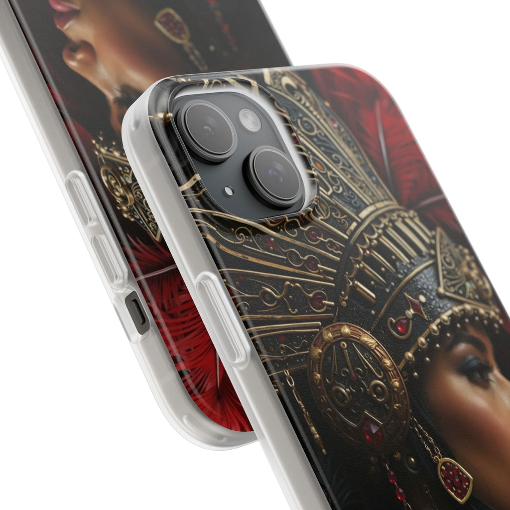 Aztec Lioness Queen – Flexi Phone Case (iPhone & Samsung • Clear TPU • Made in USA • Personalized Option)