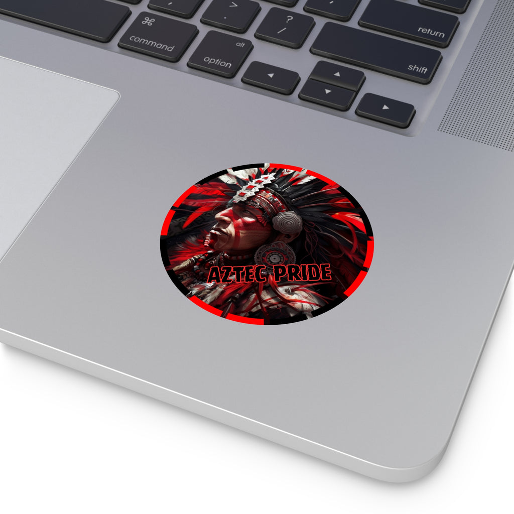 Aztec Loyal Warrior Round Vinyl Sticker - Waterproof Matte Decal (2"-6")