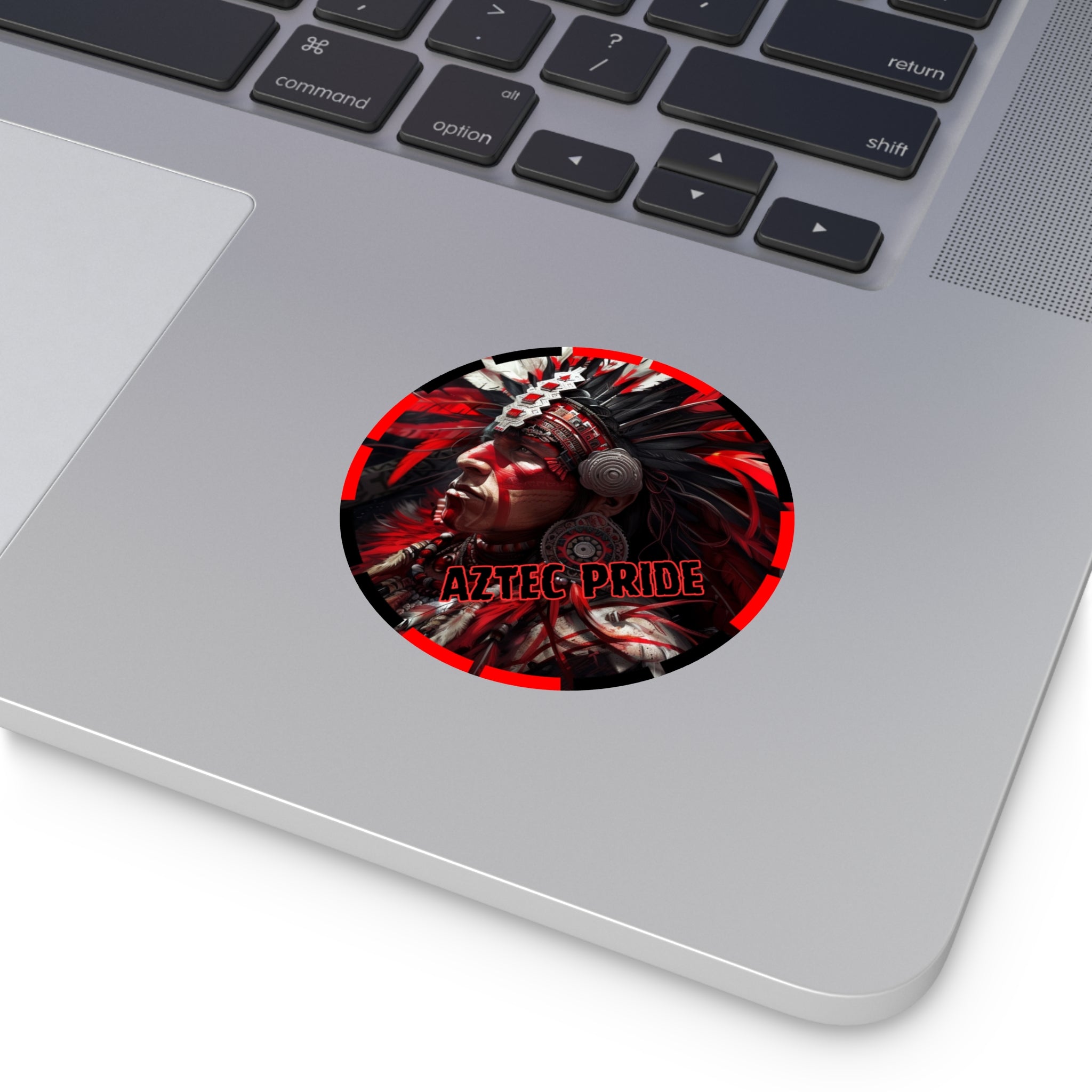 Aztec Loyal Warrior Round Vinyl Sticker - Waterproof Matte Decal (2"-6")