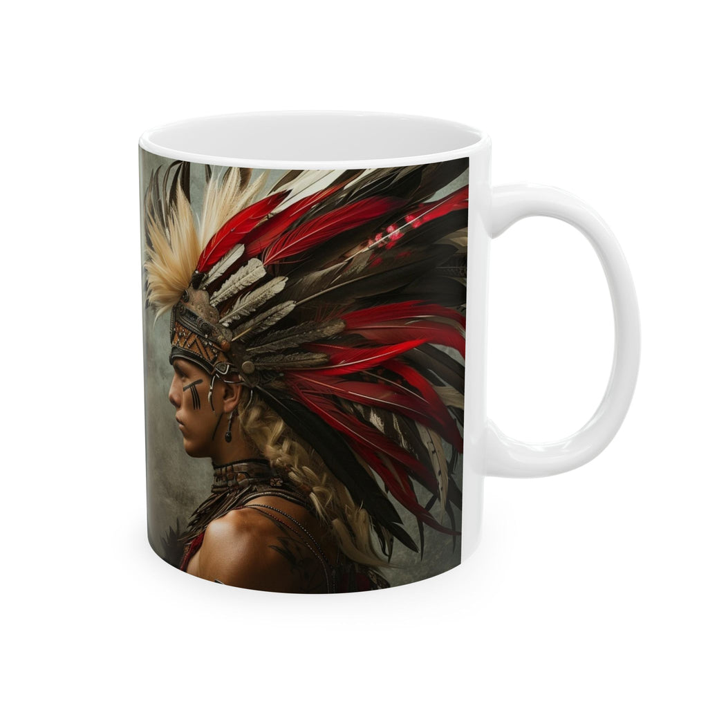 Aztec Storm Warrior – Ceramic Mug (11oz, 15oz • Dishwasher & Microwave Safe • Made in USA • Personalized Option)