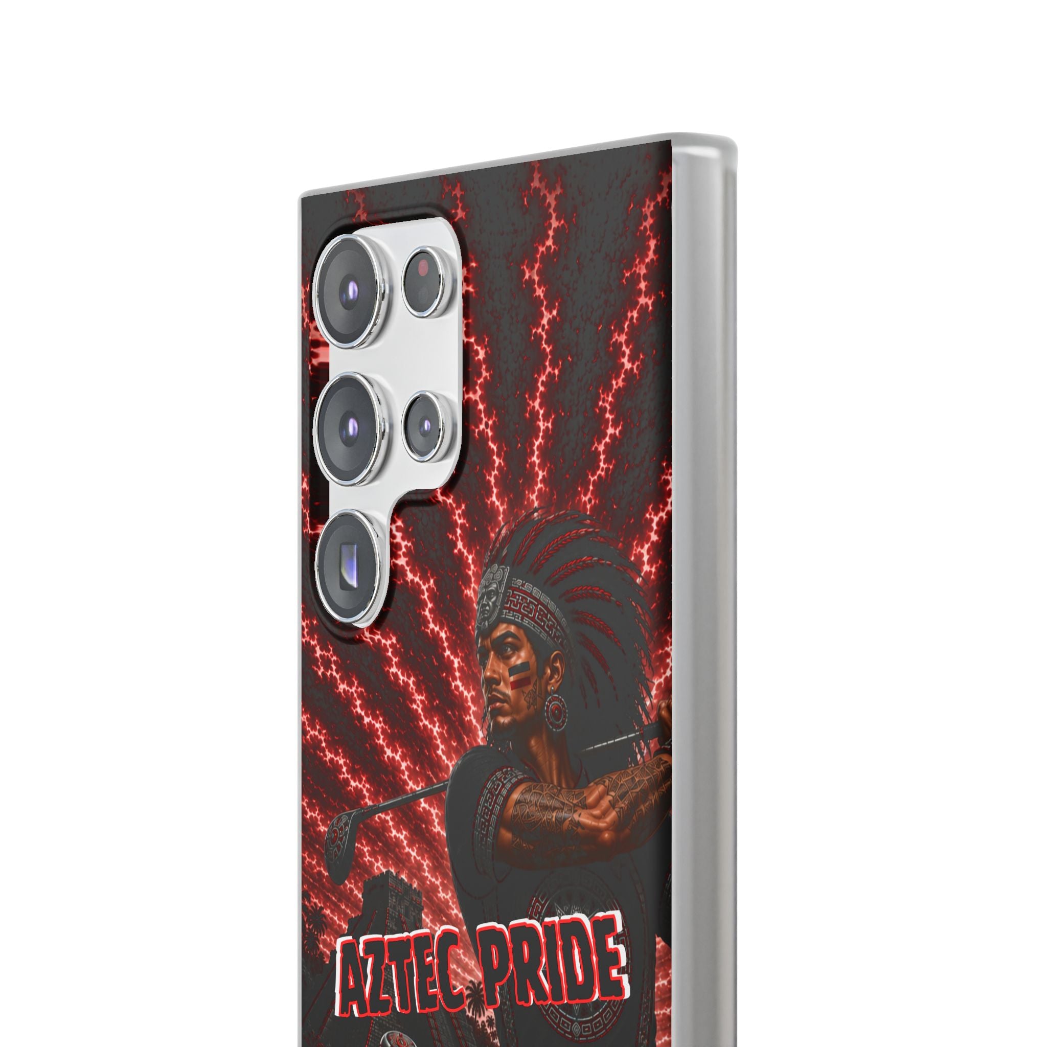 Aztec Golf Male Warrior – Flexi Phone Case (iPhone & Samsung • Clear TPU • Made & Shipped in the USA • 🚚 FREE USA Shipping • Personalized Option)