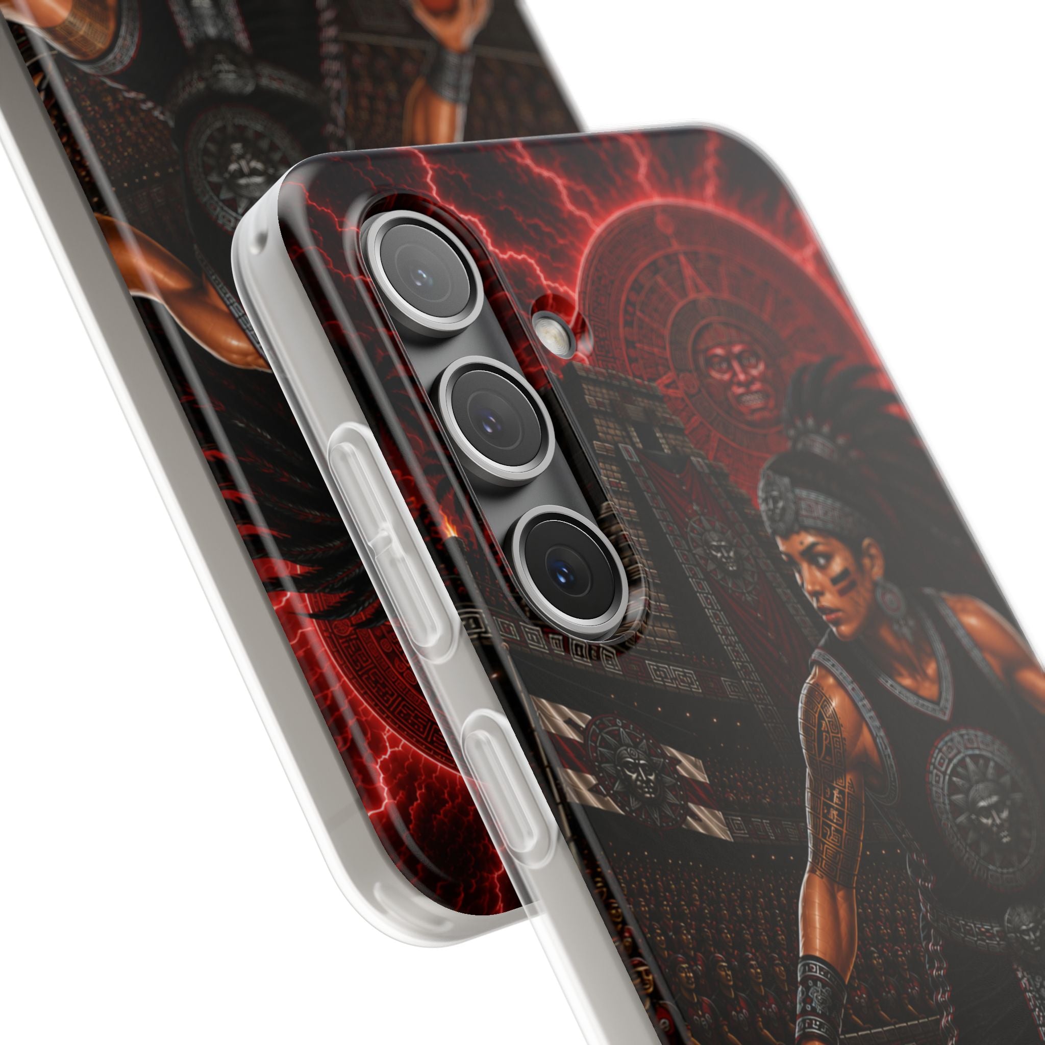 Aztec Basketball Female Warrior – Flexi Phone Case (iPhone & Samsung • Clear TPU • Made & Shipped in the USA • 🚚 FREE USA Shipping • Personalized Option)