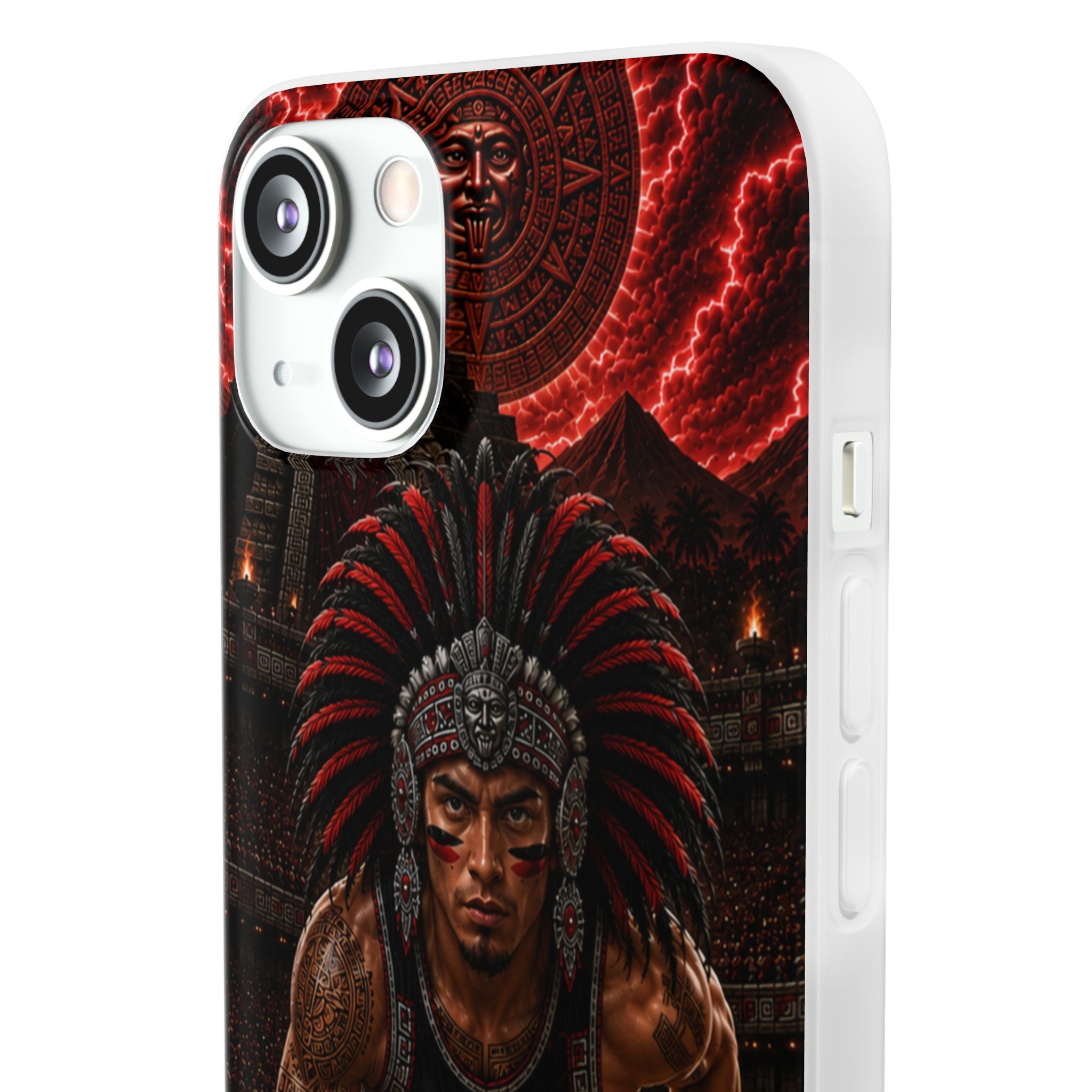 Aztec Track & Field Male Warrior – Flexi Phone Case (iPhone & Samsung • Clear TPU • Made & Shipped in the USA • 🚚 FREE USA Shipping • Personalized Option)
