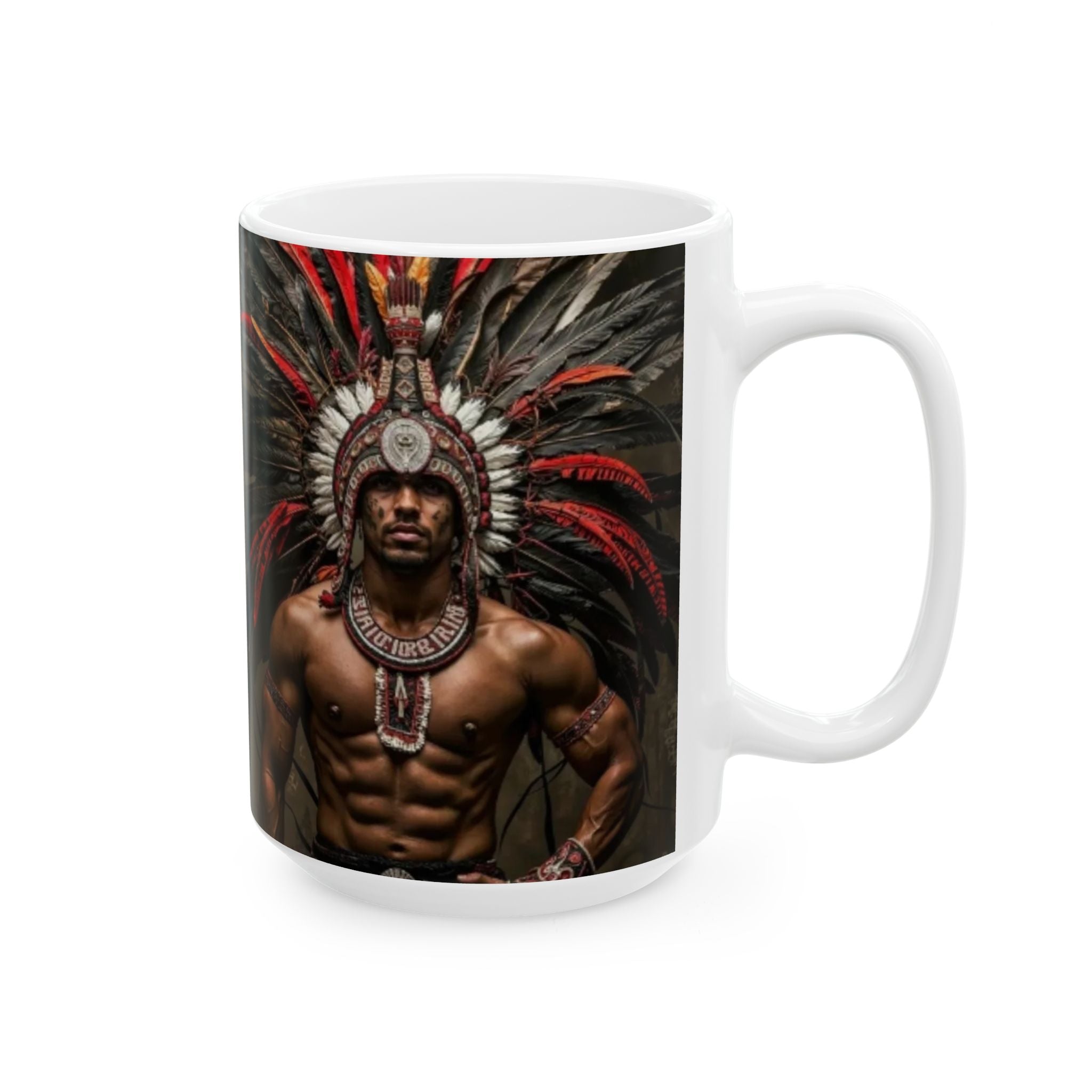 Aztec Warrior Eagle – Ceramic Mug (11oz, 15oz • Dishwasher & Microwave Safe • Made in USA • Personalized Option)