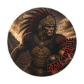Aztec Football Running Back Warrior Round Vinyl Sticker - Waterproof Matte Decal 2”-6” | Aztec-Inspired AI Art | GringoArte
