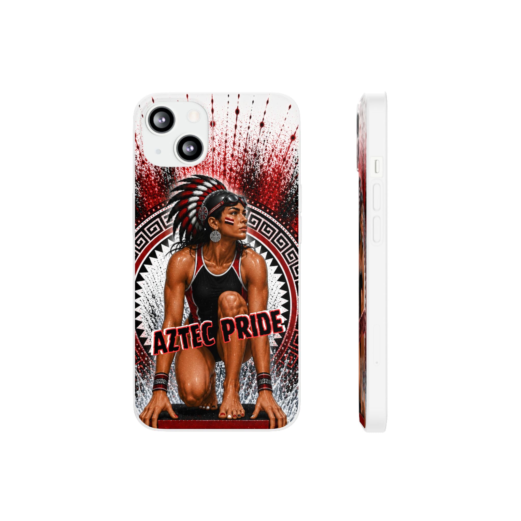 Aztec Swim & Dive Warrior – Flexi Phone Case (iPhone & Samsung • Clear TPU • Made & Shipped in the USA • 🚚 FREE USA Shipping • Personalized Option)