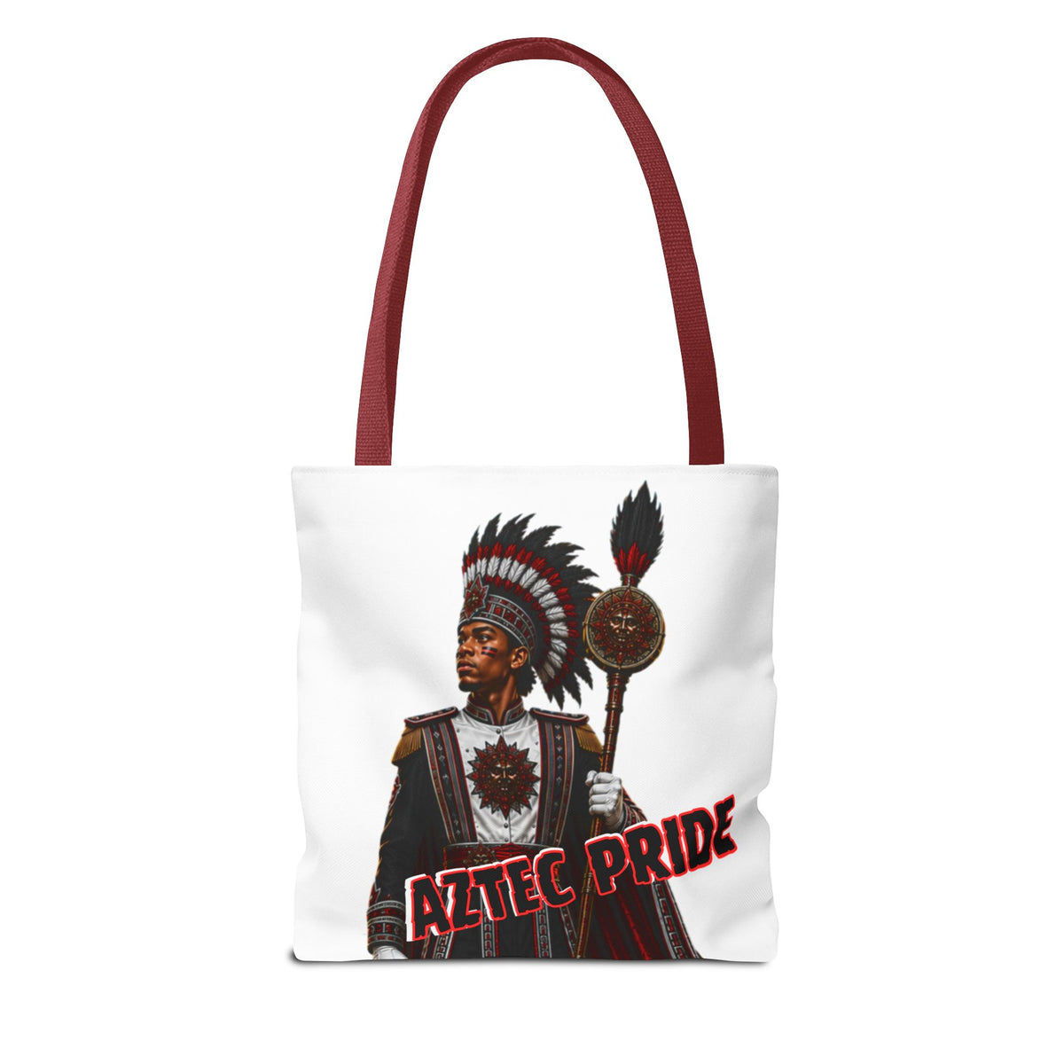 Aztec Band Warrior Tote Bag | Aztec-Inspired AI Art • Made & Shipped in the USA • 🚚 FREE USA Shipping • FREE Personalization