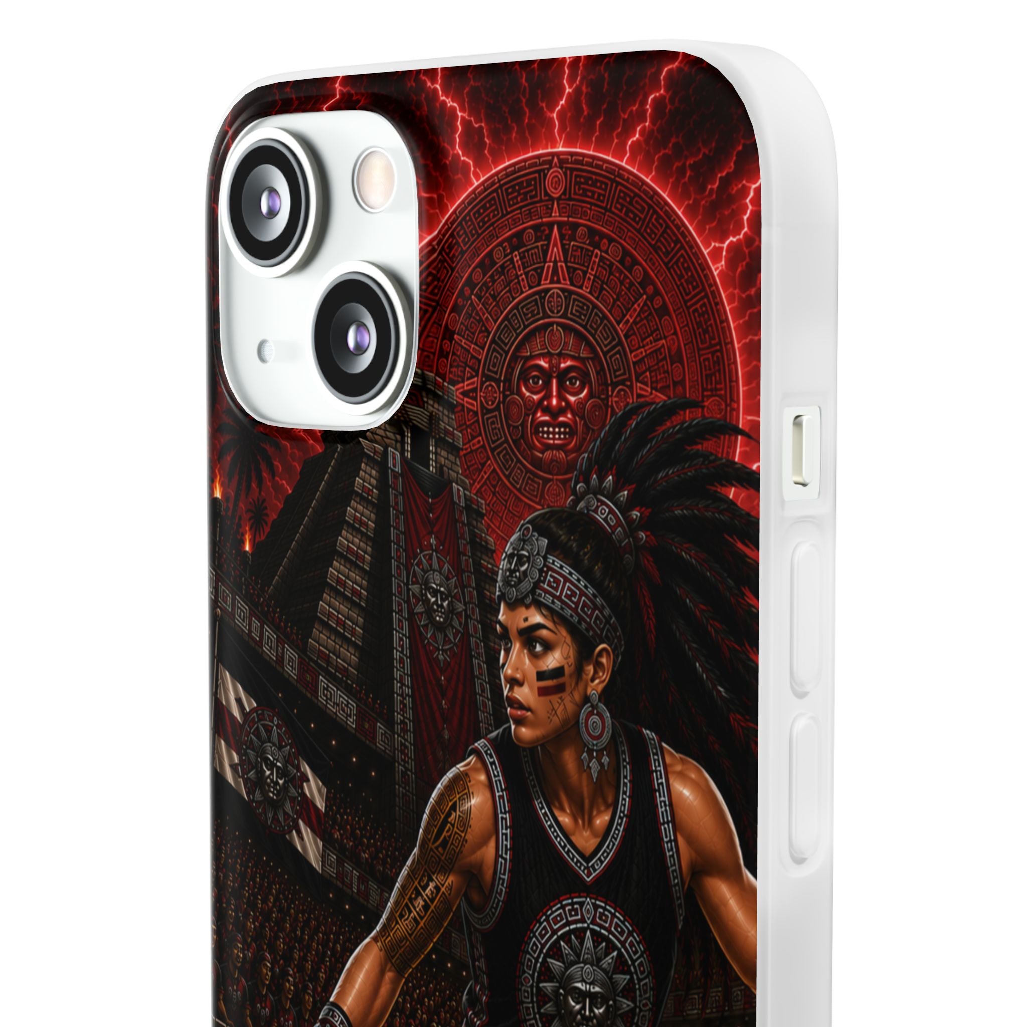 Aztec Basketball Female Warrior – Flexi Phone Case (iPhone & Samsung • Clear TPU • Made & Shipped in the USA • 🚚 FREE USA Shipping • Personalized Option)
