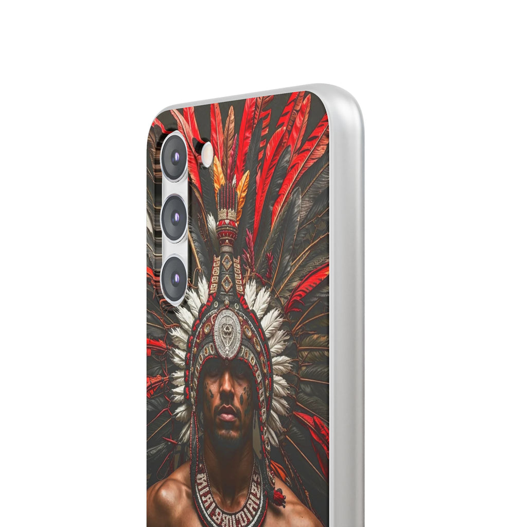 Aztec Warrior Eagle – Flexi Phone Case (iPhone & Samsung • Clear TPU • Made in USA • Personalized Option)