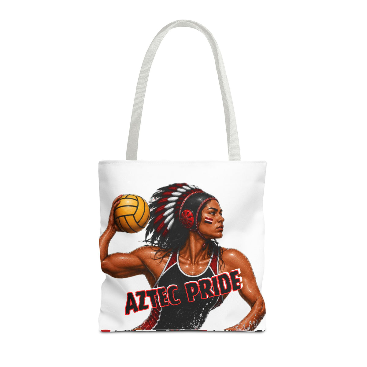 Aztec Water Polo Warrior Tote Bag | Aztec-Inspired AI Art • Made & Shipped in the USA • 🚚 FREE USA Shipping • FREE Personalization