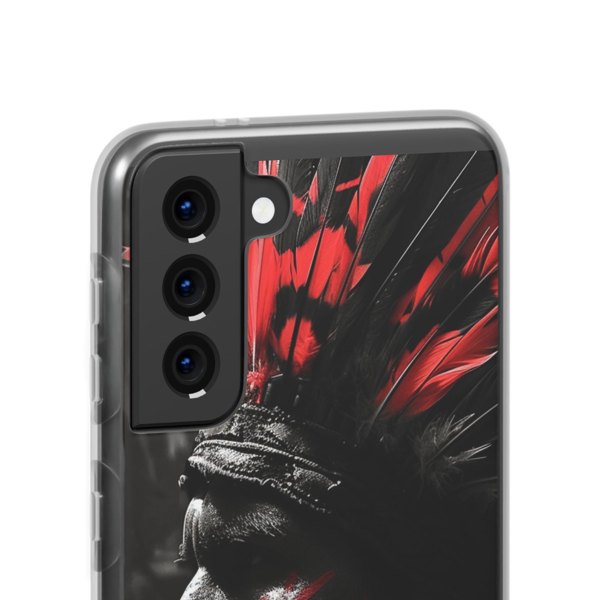 Aztec Jaguar Warrior – Flexi Phone Case (iPhone & Samsung • Clear TPU • Made in USA • Personalized Option)