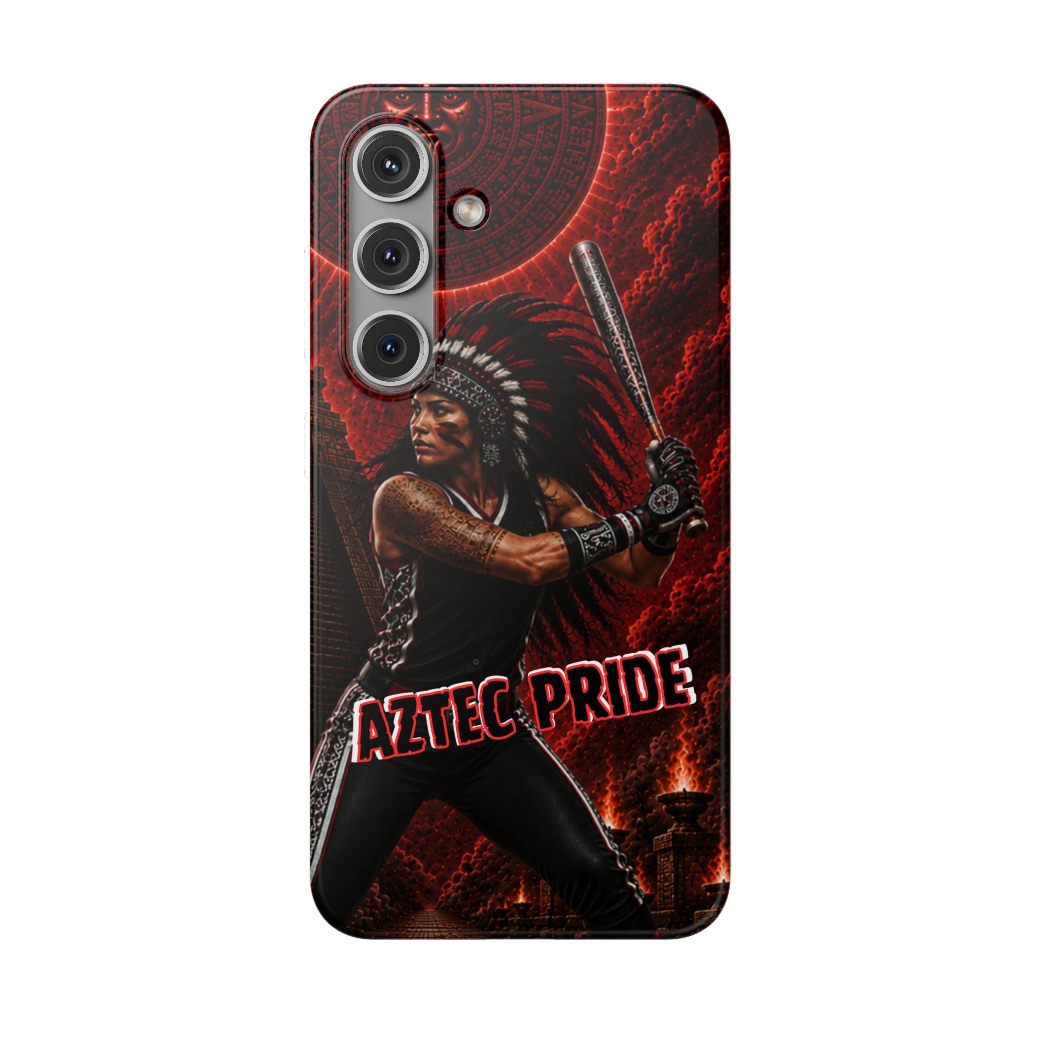 Aztec Softball Warrior – Flexi Phone Case (iPhone & Samsung • Clear TPU • Made in USA • Personalized Option)