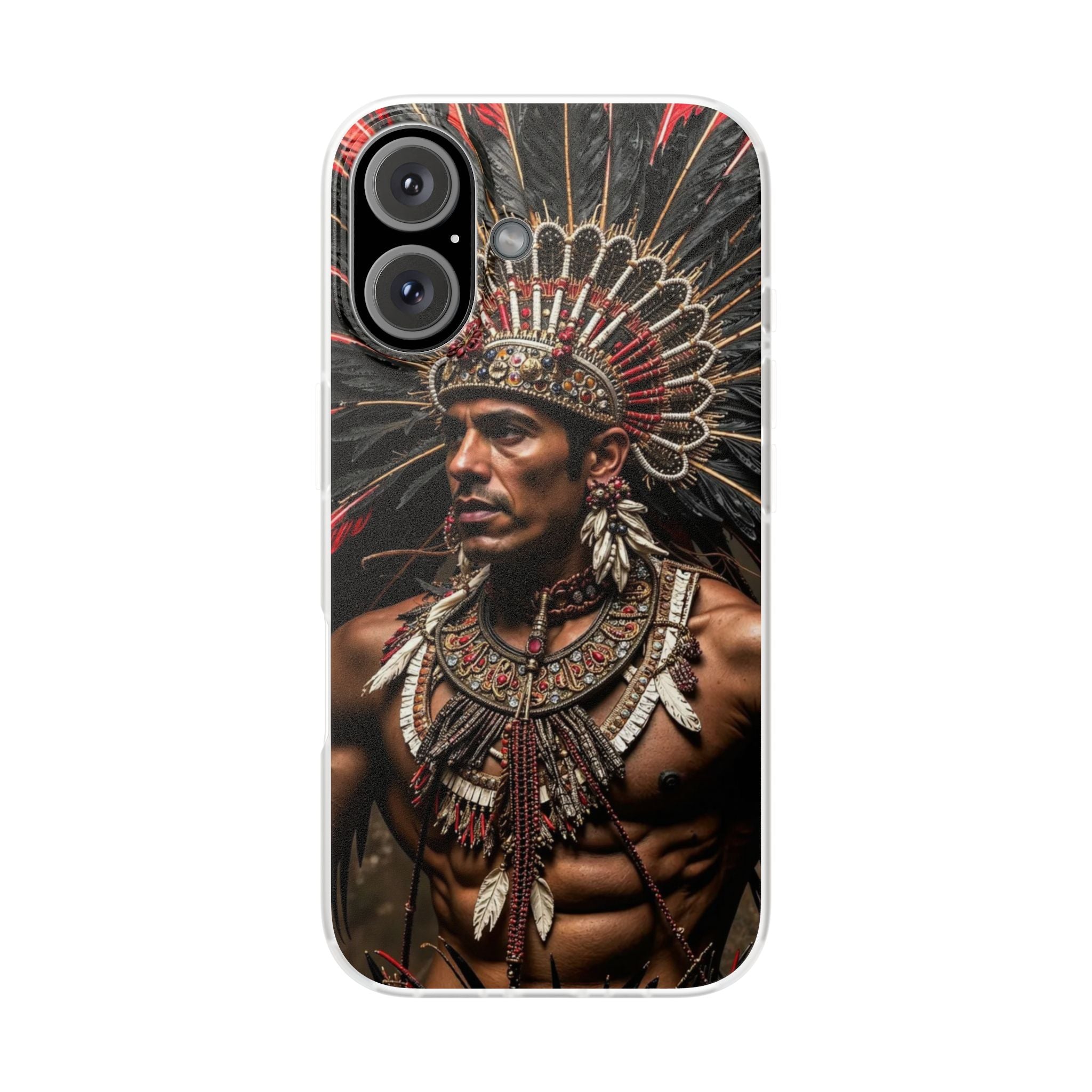 Aztec Sun Guardian – Flexi Phone Case (iPhone & Samsung • Clear TPU • Made in USA • Personalized Option)