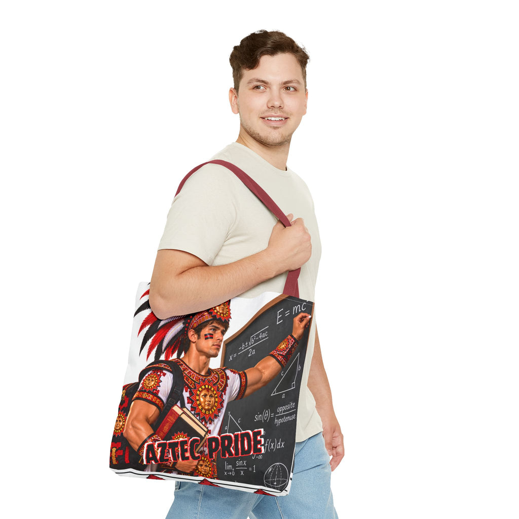 Aztec Mathematician Warrior Tote Bag | Aztec-Inspired AI Art • Made & Shipped in the USA • 🚚 FREE USA Shipping • FREE Personalization