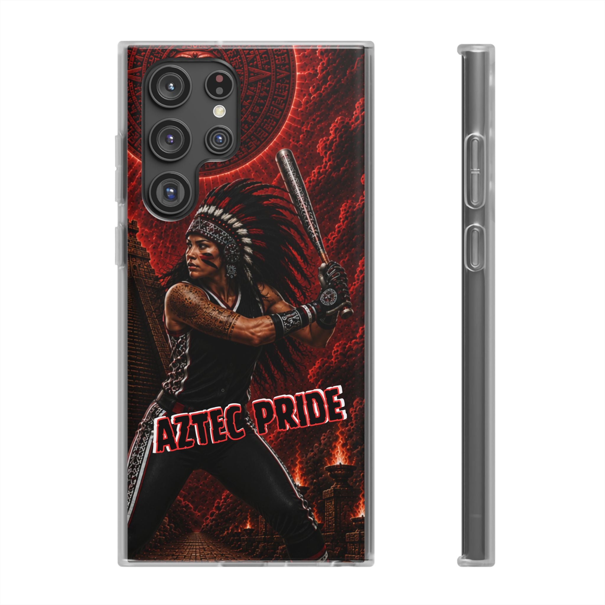 Aztec Softball Warrior – Flexi Phone Case (iPhone & Samsung • Clear TPU • Made in USA • Personalized Option)