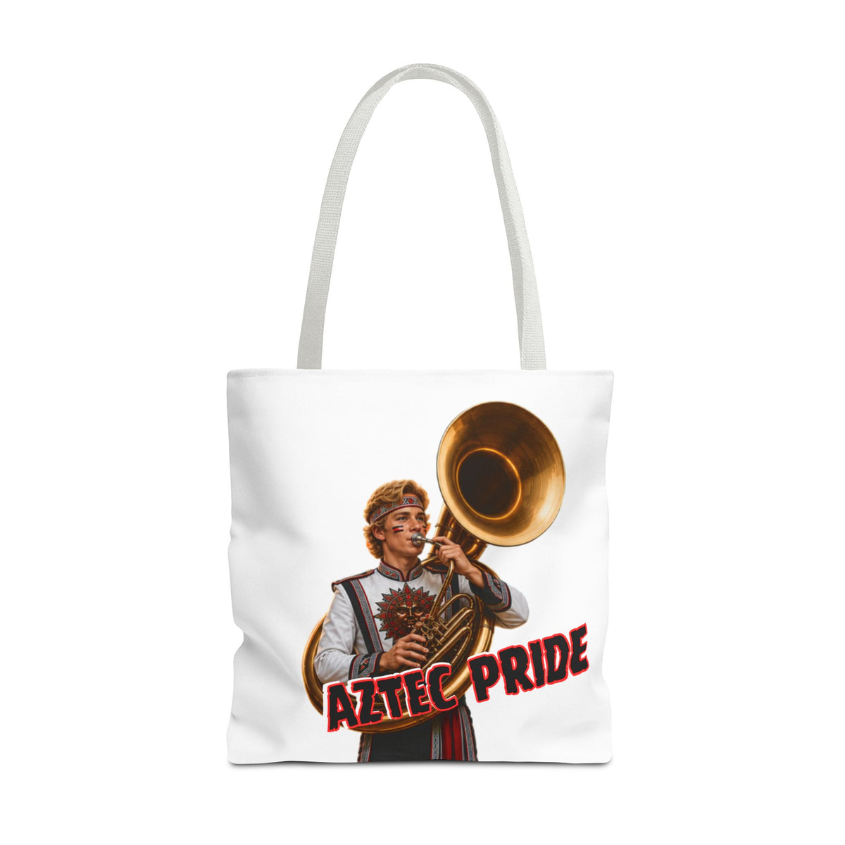 Aztec Band Warrior Tote Bag | Aztec-Inspired AI Art • Made & Shipped in the USA • 🚚 FREE USA Shipping • FREE Personalization