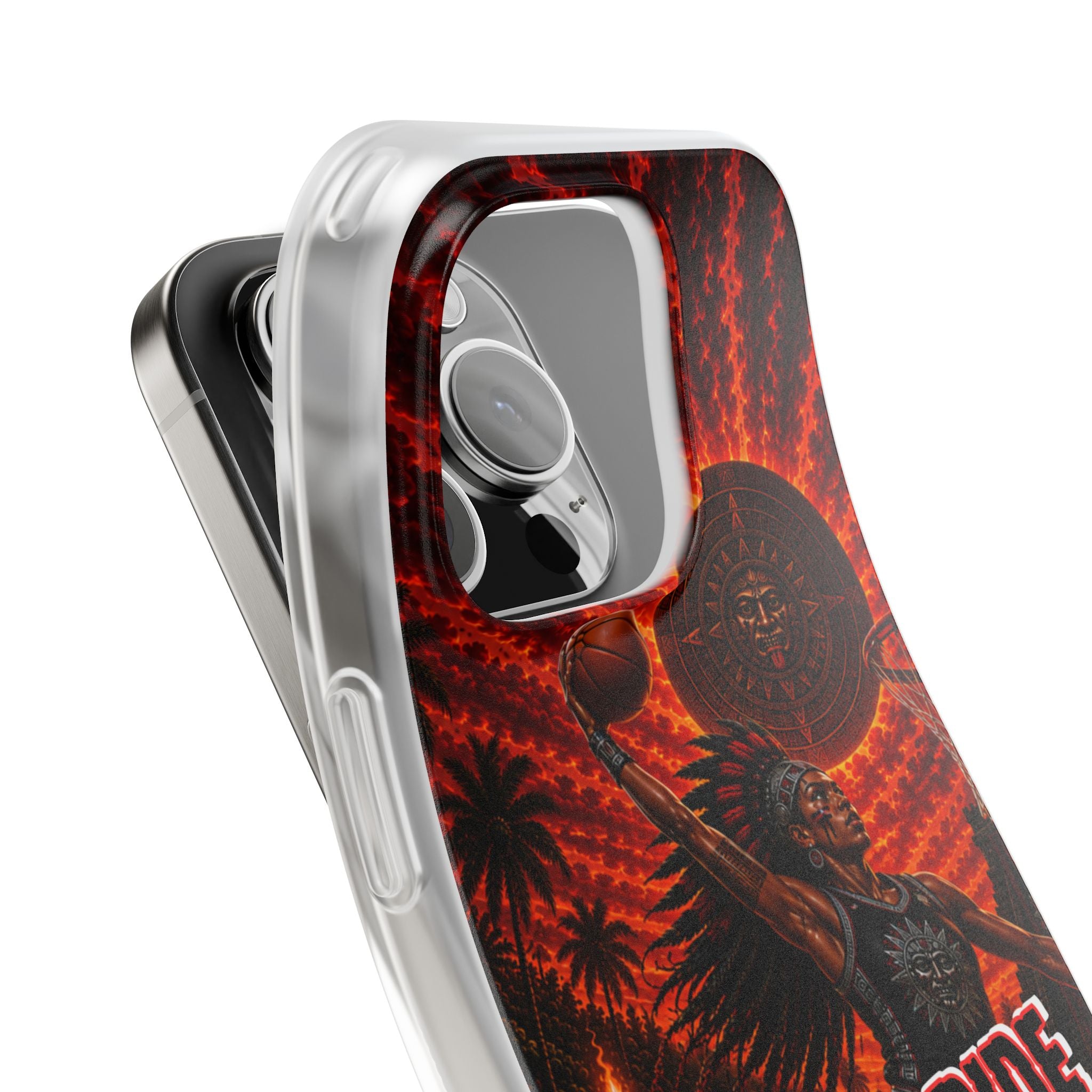 Aztec Basketball Female Warrior – Flexi Phone Case (iPhone & Samsung • Clear TPU • Made & Shipped in the USA • 🚚 FREE USA Shipping • Personalized Option)