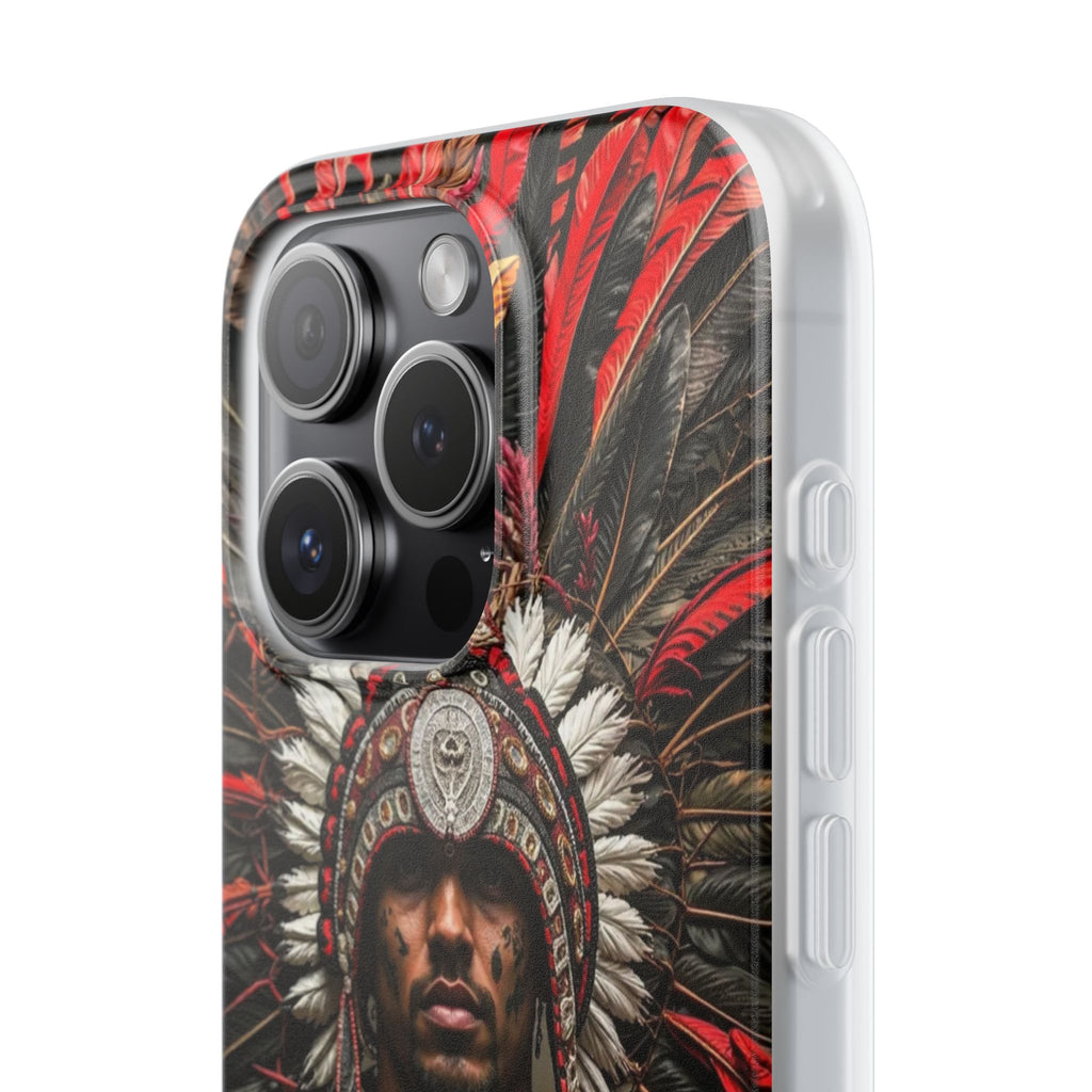 Aztec Warrior Eagle – Flexi Phone Case (iPhone & Samsung • Clear TPU • Made in USA • Personalized Option)