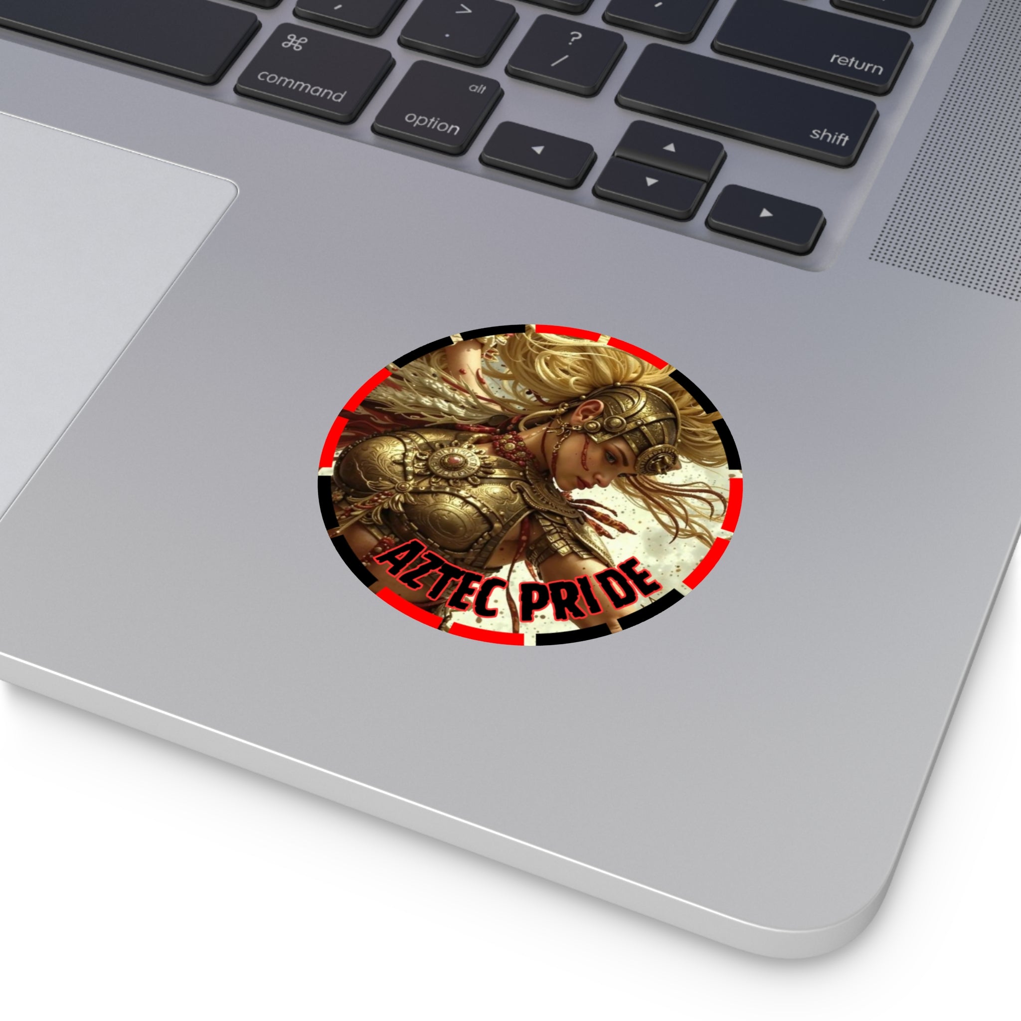 Aztec Iron Queen Round Vinyl Sticker – Waterproof Matte Decal (2”–6”)