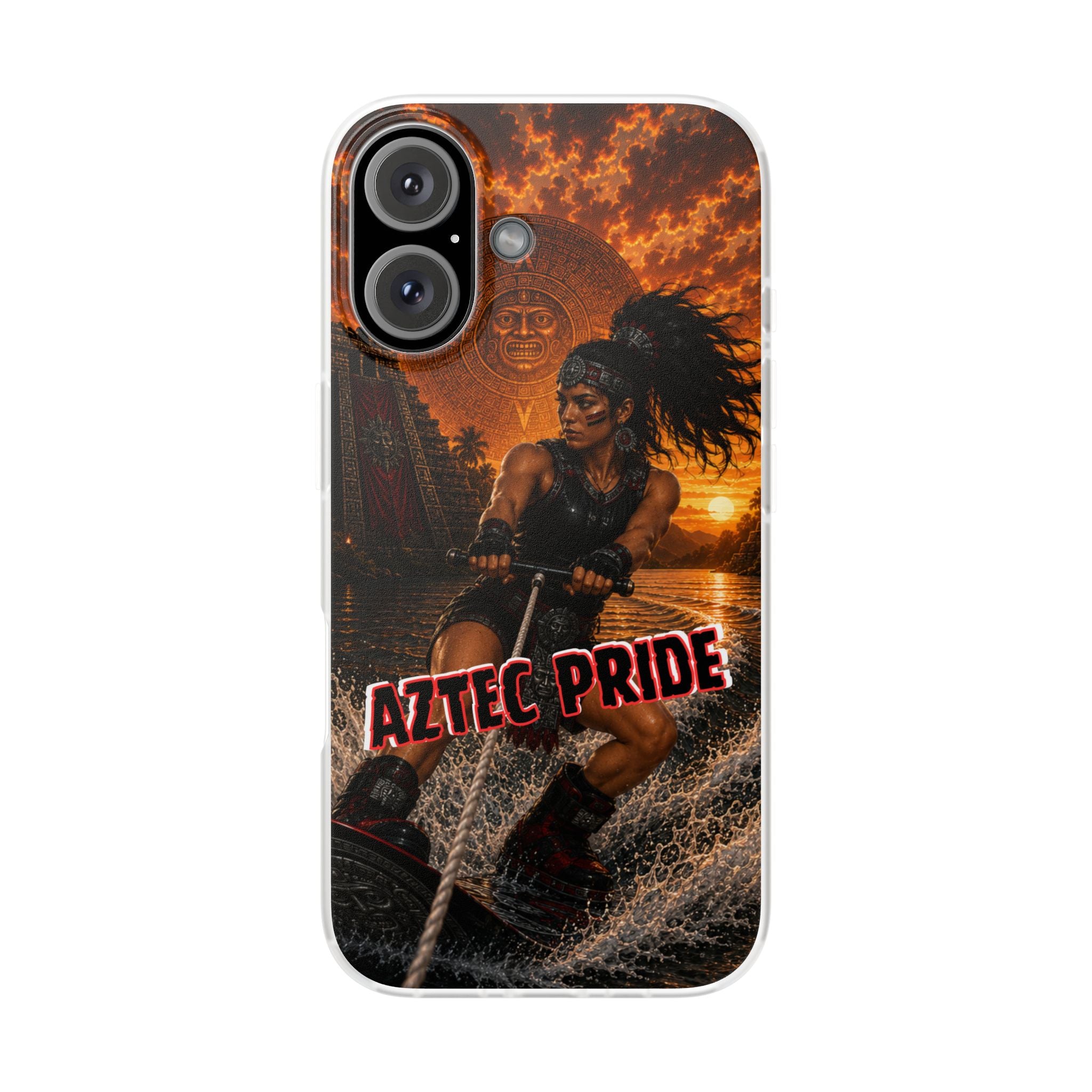Aztec Wakeboard Female Warrior – Flexi Phone Case (iPhone & Samsung • Clear TPU • Made & Shipped in the USA • 🚚 FREE USA Shipping • Personalized Option)