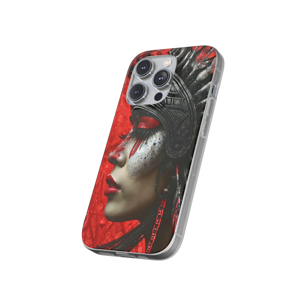 Aztec Fearless Goddess – Flexi Phone Case (iPhone & Samsung • Clear TPU • Made in USA • Personalized Option)
