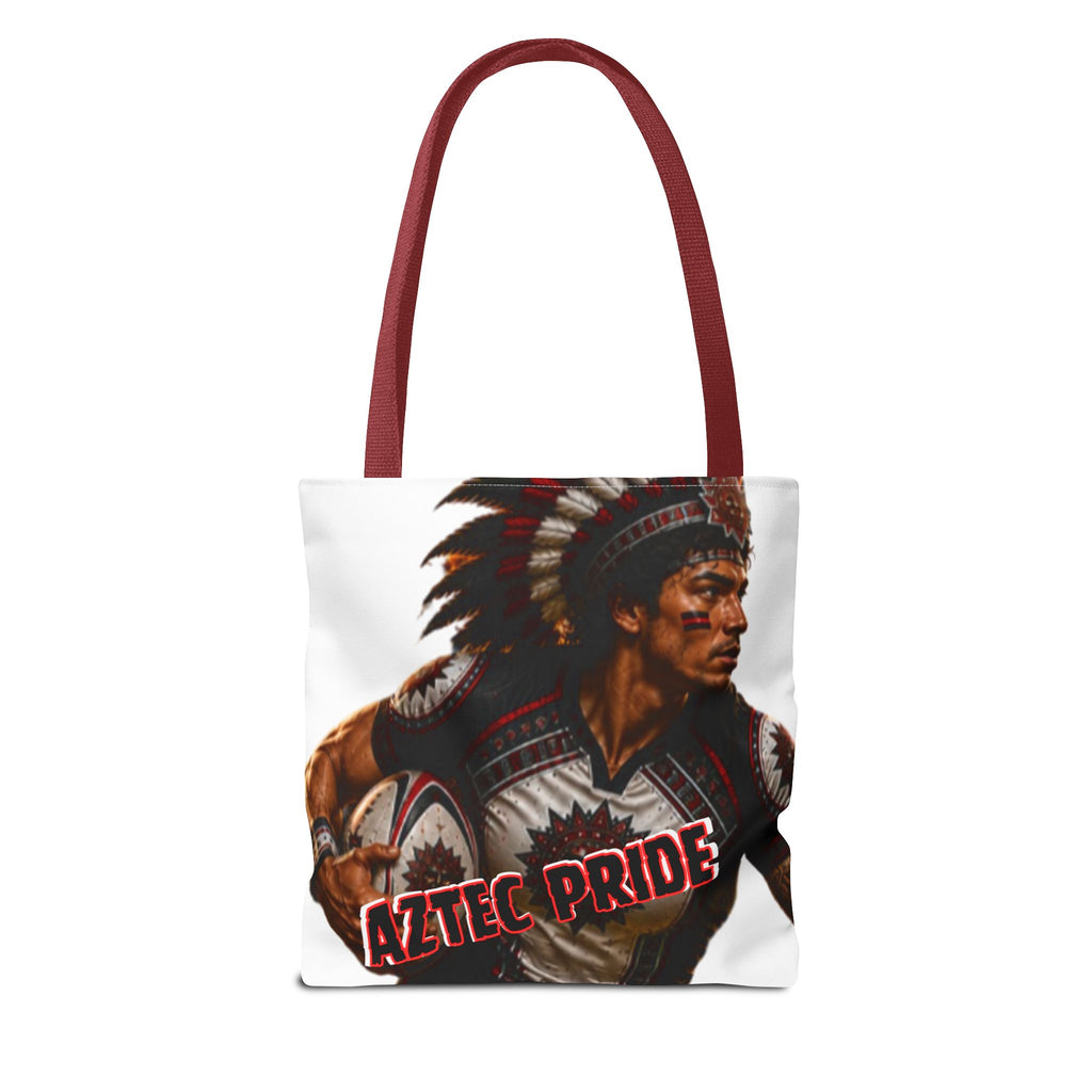 Aztec Rugby Male Warrior Tote Bag | Aztec-Inspired AI Art • Made & Shipped in the USA • 🚚 FREE USA Shipping • FREE Personalization