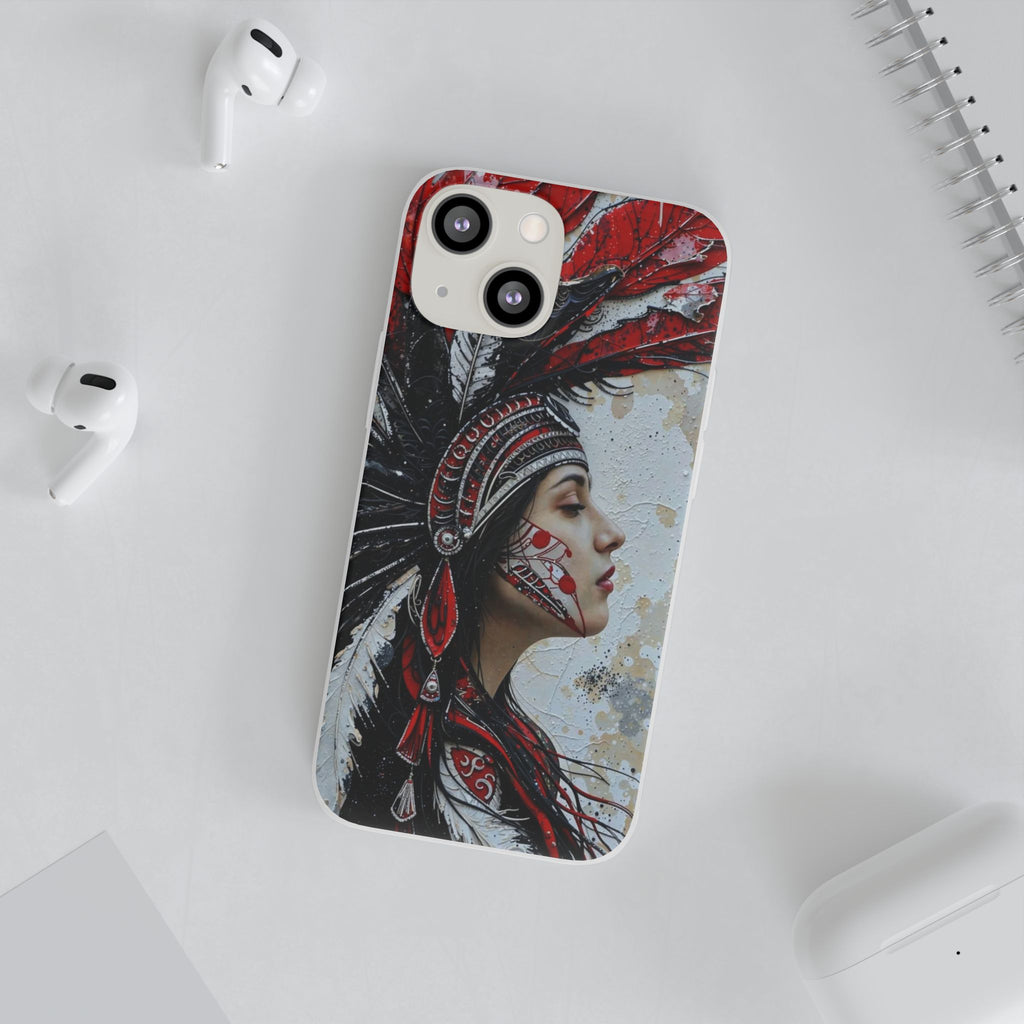 Aztec Silent Goddess – Flexi Phone Case (iPhone & Samsung • Clear TPU • Made in USA • Personalized Option)