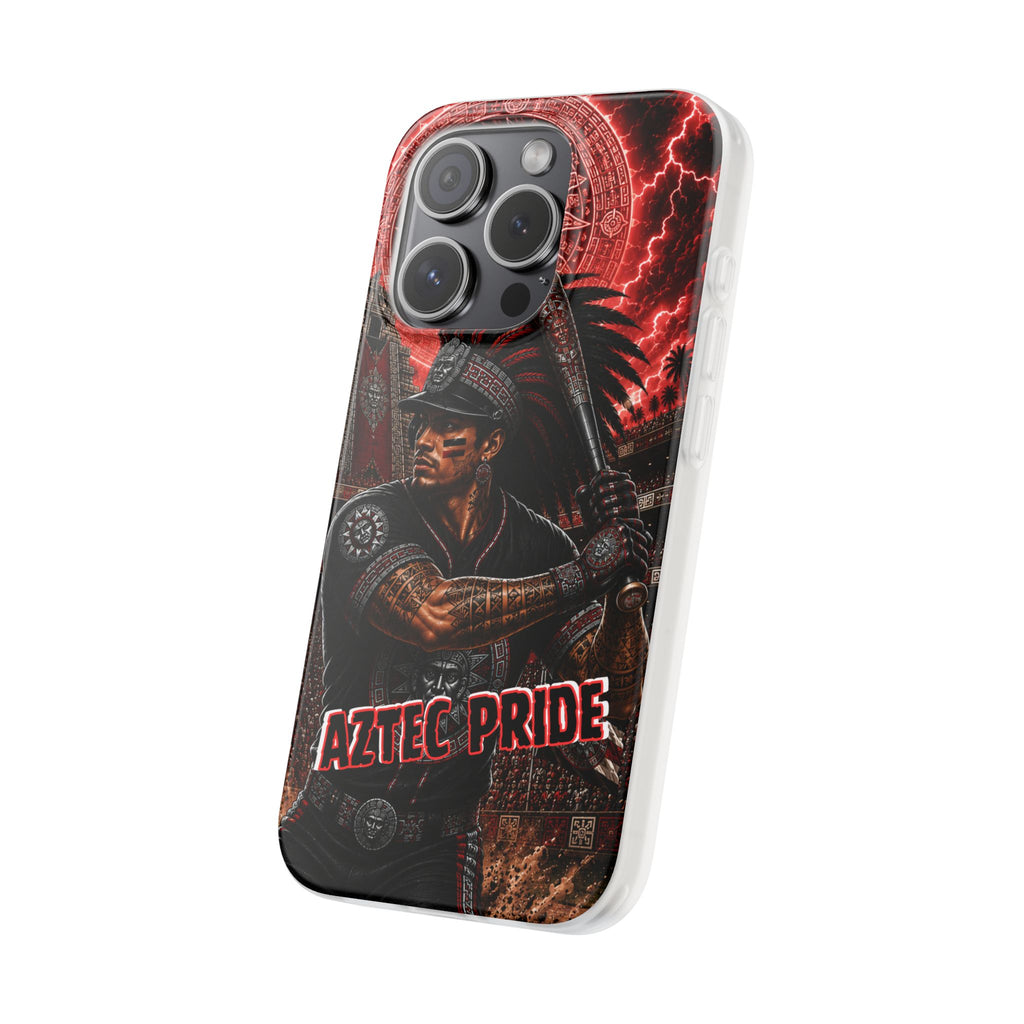 Aztec Baseball Warrior – Flexi Phone Case (iPhone & Samsung • Clear TPU • Made & Shipped in the USA • 🚚 FREE USA Shipping • Personalized Option)