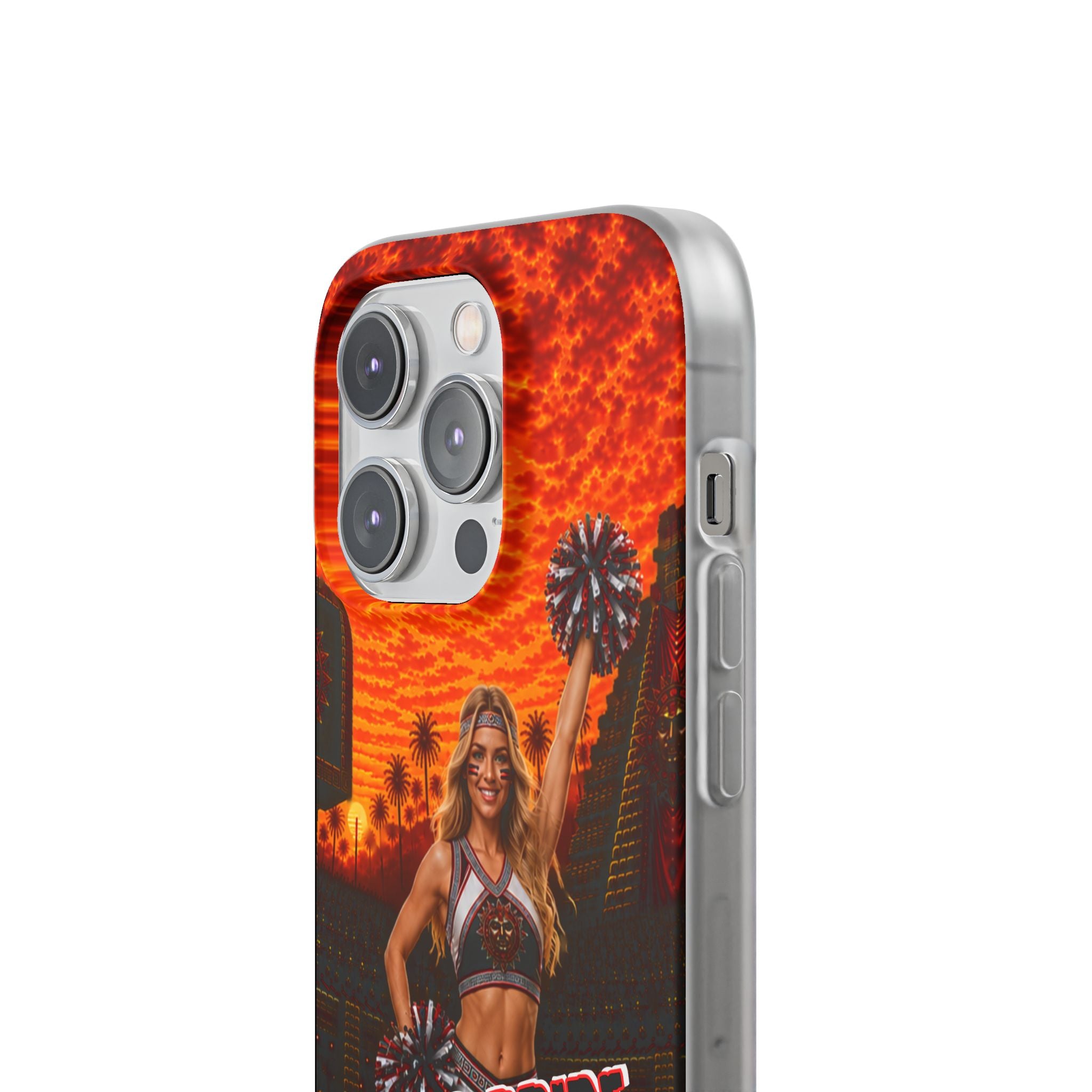 Aztec Cheerleader Warrior – Flexi Phone Case (iPhone & Samsung • Clear TPU • Made & Shipped in the USA • 🚚 FREE USA Shipping • Personalized Option)