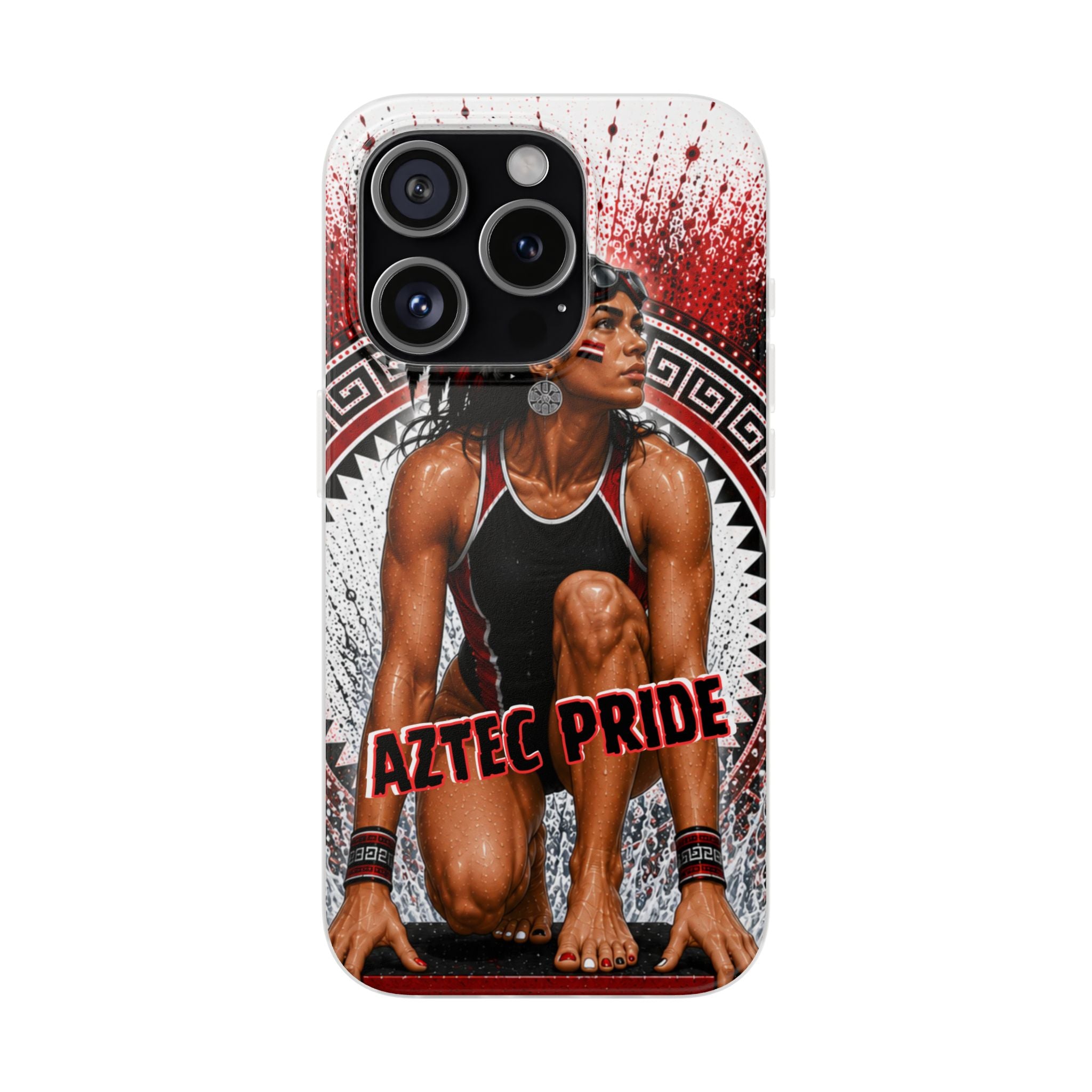 Aztec Swim & Dive Warrior – Flexi Phone Case (iPhone & Samsung • Clear TPU • Made & Shipped in the USA • 🚚 FREE USA Shipping • Personalized Option)