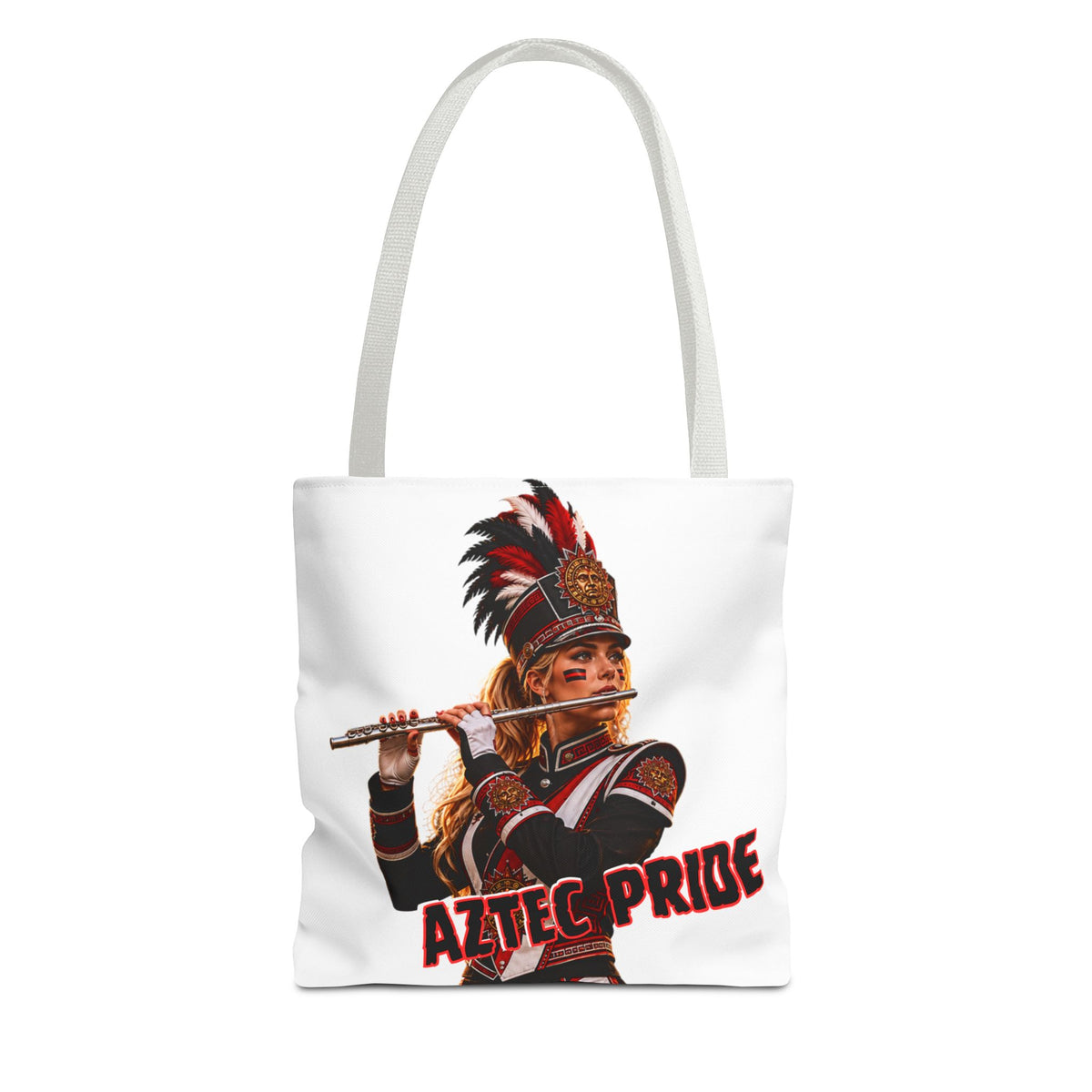 Aztec Band Warrior Tote Bag | Aztec-Inspired AI Art • Made & Shipped in the USA • 🚚 FREE USA Shipping • FREE Personalization