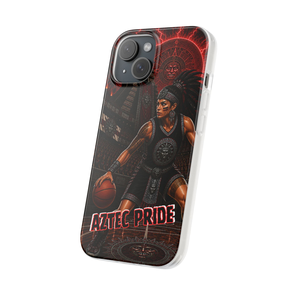 Aztec Basketball Female Warrior – Flexi Phone Case (iPhone & Samsung • Clear TPU • Made & Shipped in the USA • 🚚 FREE USA Shipping • Personalized Option)