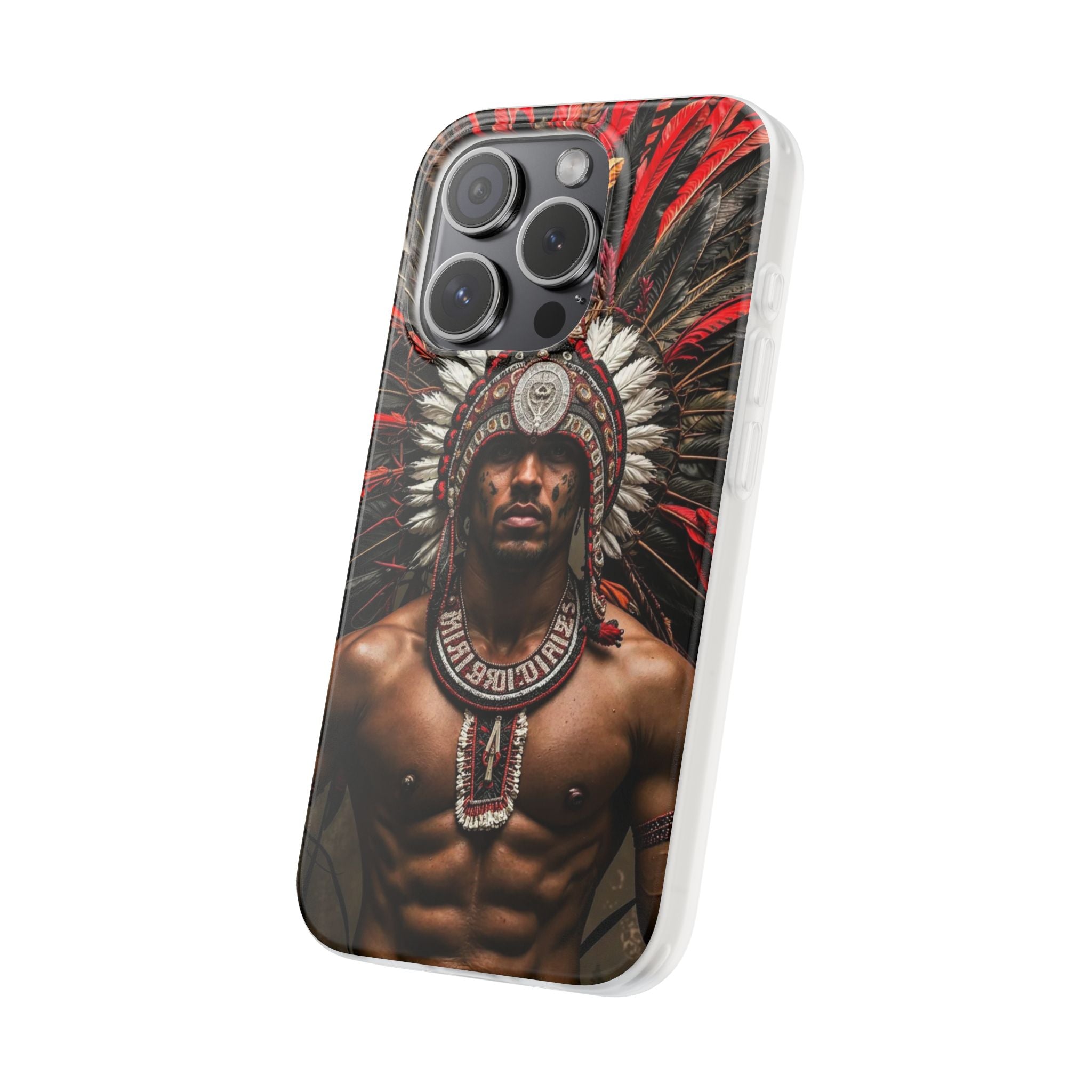 Aztec Warrior Eagle – Flexi Phone Case (iPhone & Samsung • Clear TPU • Made in USA • Personalized Option)