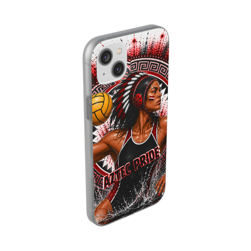 Aztec Water Polo Warrior – Flexi Phone Case (iPhone & Samsung • Clear TPU • Made in USA • Personalized Option)