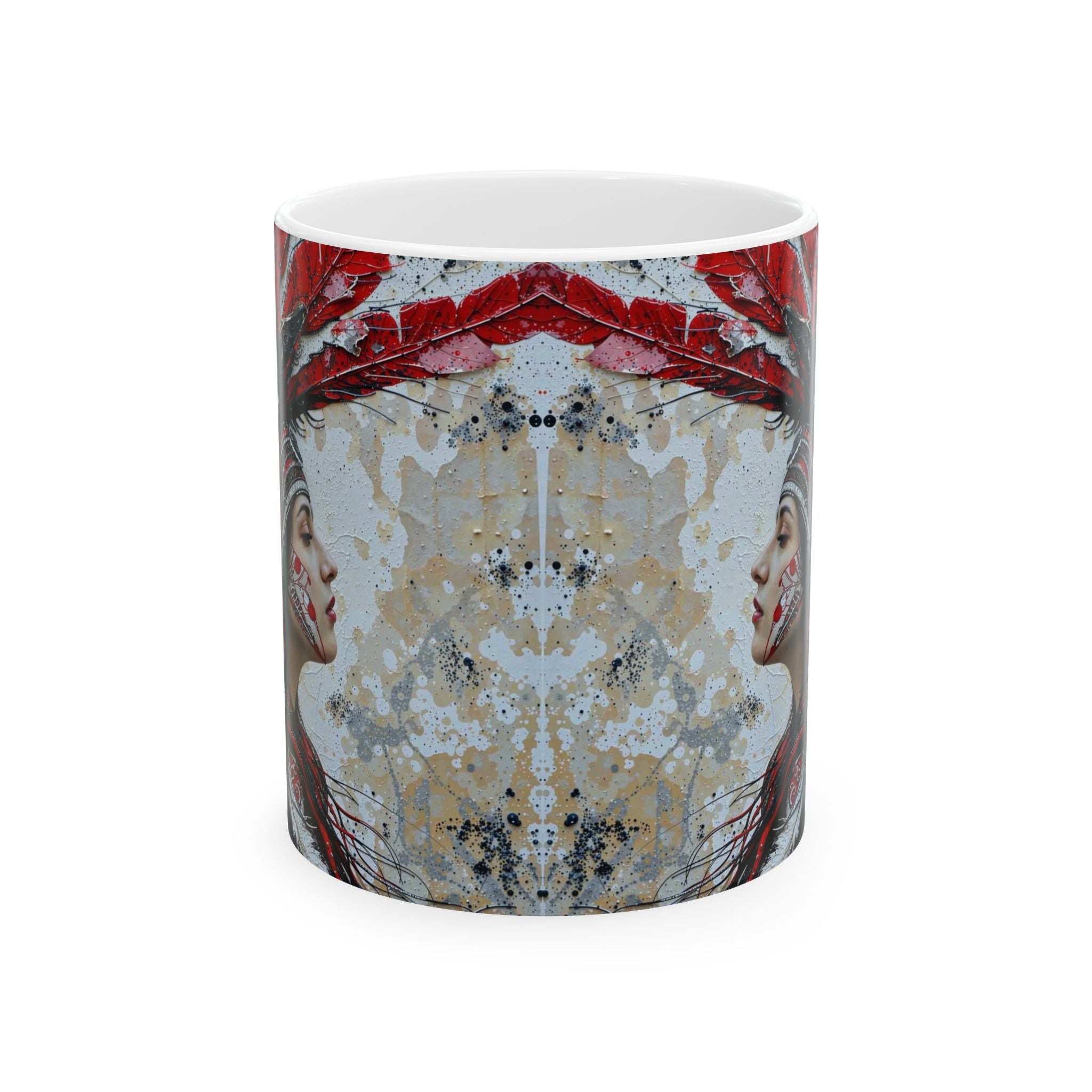 Aztec Silent Goddess – Ceramic Mug (11oz, 15oz • Dishwasher & Microwave Safe • Made in USA • Personalized Option)