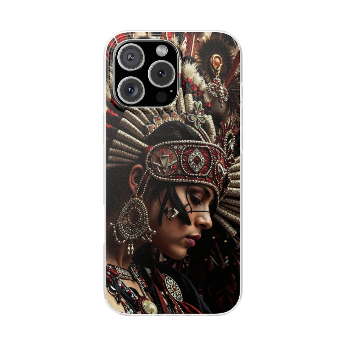 Aztec Goddess Spirit – Flexi Phone Case (iPhone & Samsung • Clear TPU • Made in USA • Personalized Option)