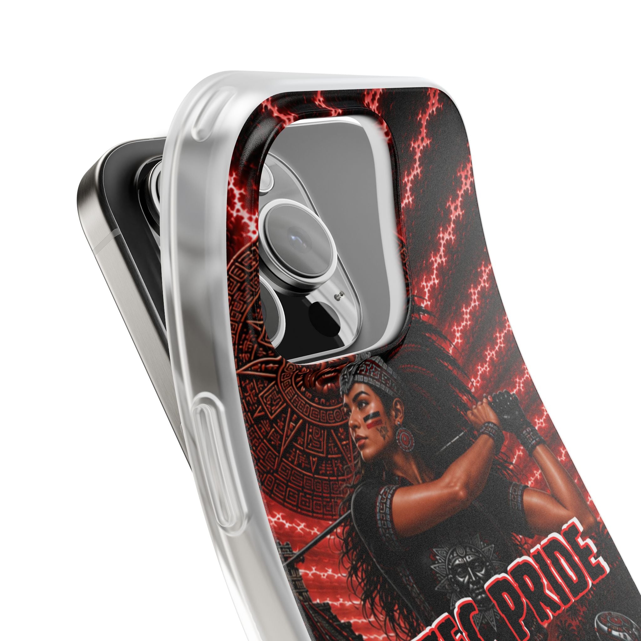 Aztec Golf Female Warrior – Flexi Phone Case (iPhone & Samsung • Clear TPU • Made & Shipped in the USA • 🚚 FREE USA Shipping • Personalized Option)