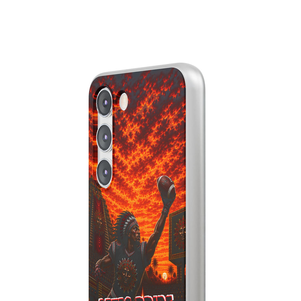 Aztec Football Warrior – Flexi Phone Case (iPhone & Samsung • Clear TPU • Made & Shipped in the USA • 🚚 FREE USA Shipping • Personalized Option)