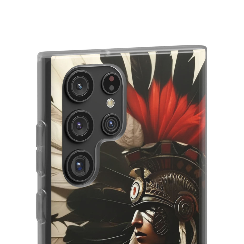 Aztec Fierce Warrior – Flexi Phone Case (iPhone & Samsung • Clear TPU • Made in USA • Personalized Option)