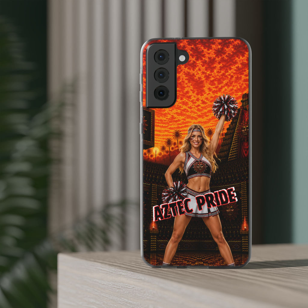 Aztec Cheerleader Warrior – Flexi Phone Case (iPhone & Samsung • Clear TPU • Made & Shipped in the USA • 🚚 FREE USA Shipping • Personalized Option)