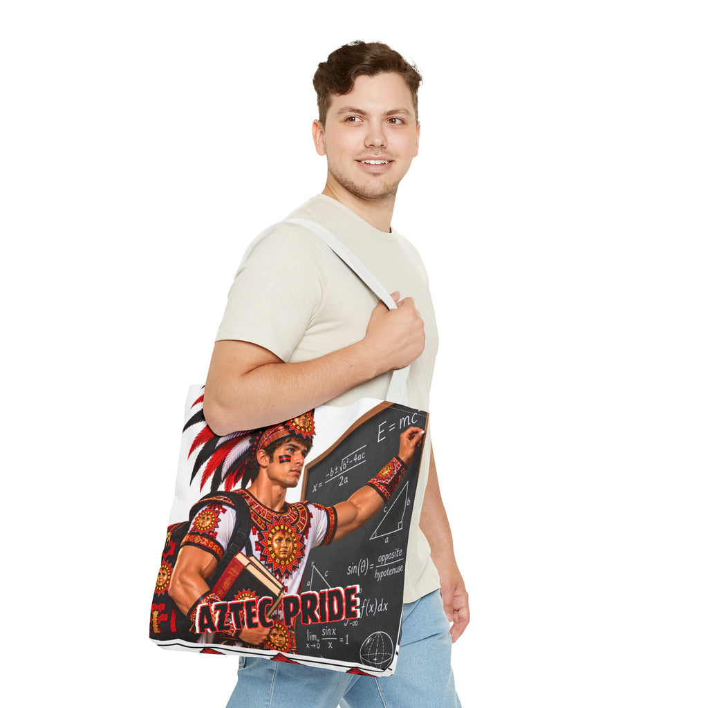 Aztec Mathematician Warrior Tote Bag | Aztec-Inspired AI Art • Made & Shipped in the USA • 🚚 FREE USA Shipping • FREE Personalization
