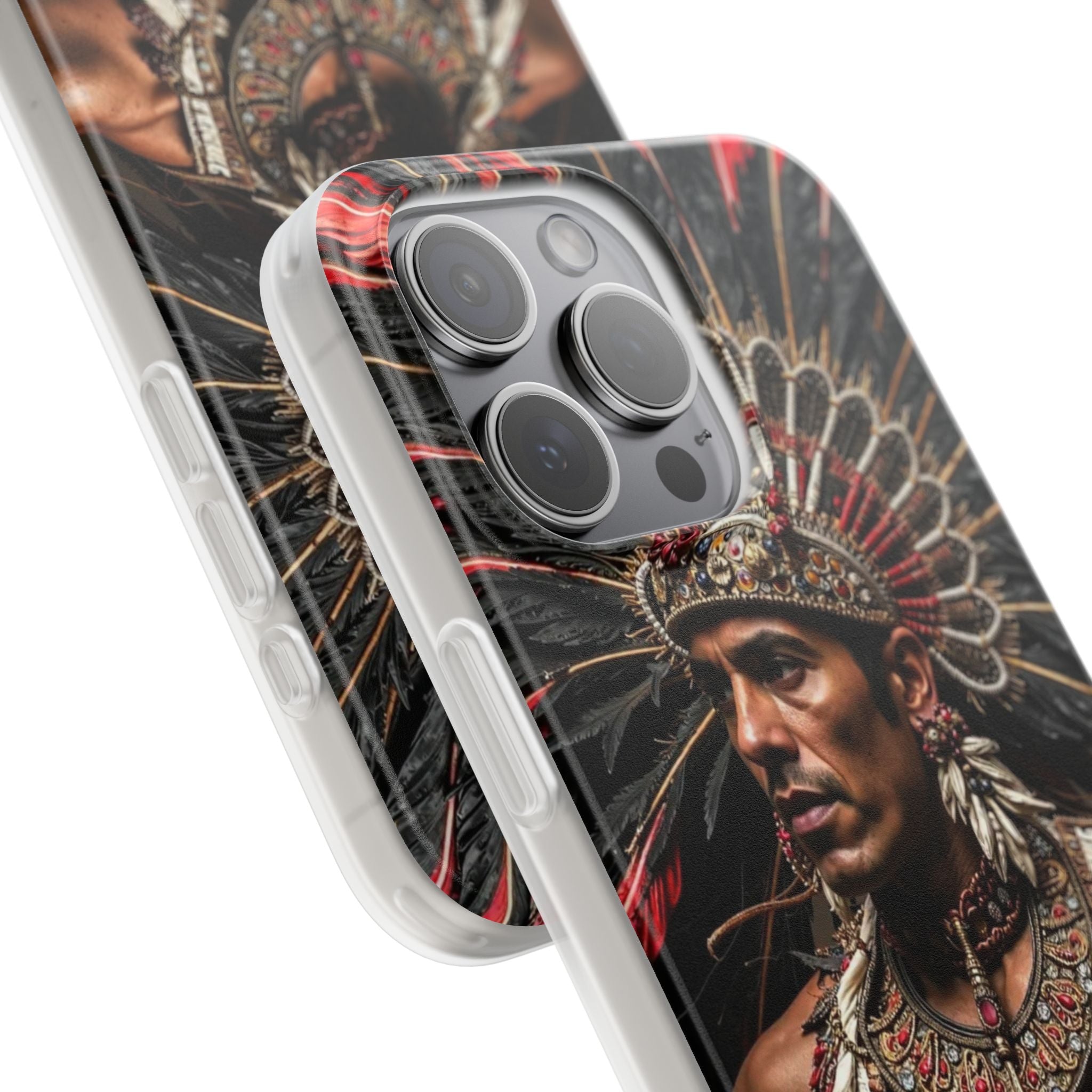 Aztec Sun Guardian – Flexi Phone Case (iPhone & Samsung • Clear TPU • Made in USA • Personalized Option)