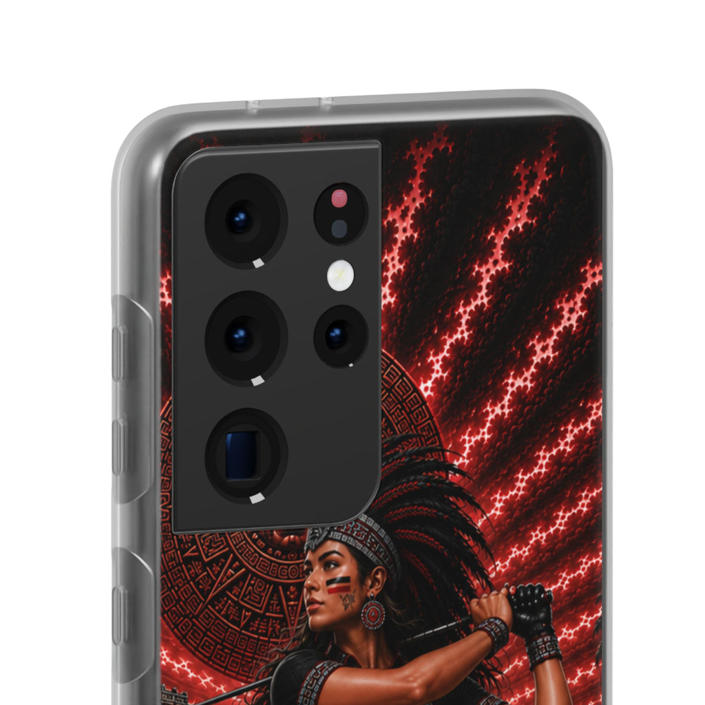 Aztec Golf Female Warrior – Flexi Phone Case (iPhone & Samsung • Clear TPU • Made & Shipped in the USA • 🚚 FREE USA Shipping • Personalized Option)