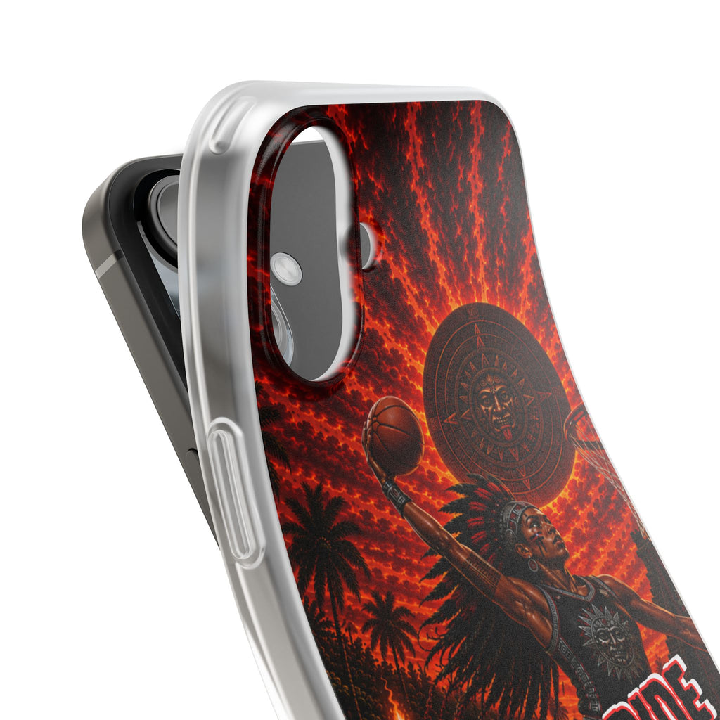 Aztec Basketball Female Warrior – Flexi Phone Case (iPhone & Samsung • Clear TPU • Made & Shipped in the USA • 🚚 FREE USA Shipping • Personalized Option)