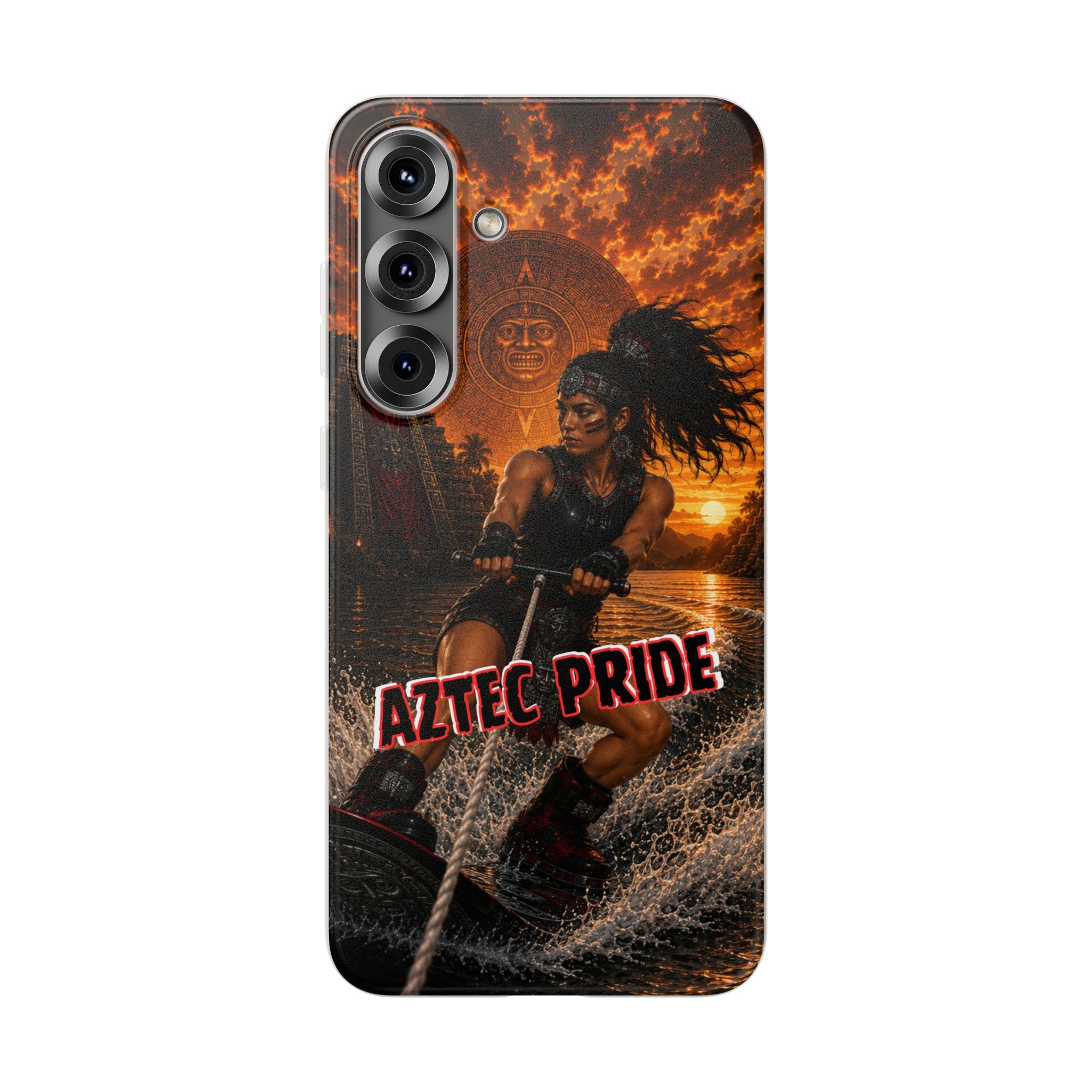 Aztec Wakeboard Female Warrior – Flexi Phone Case (iPhone & Samsung • Clear TPU • Made & Shipped in the USA • 🚚 FREE USA Shipping • Personalized Option)